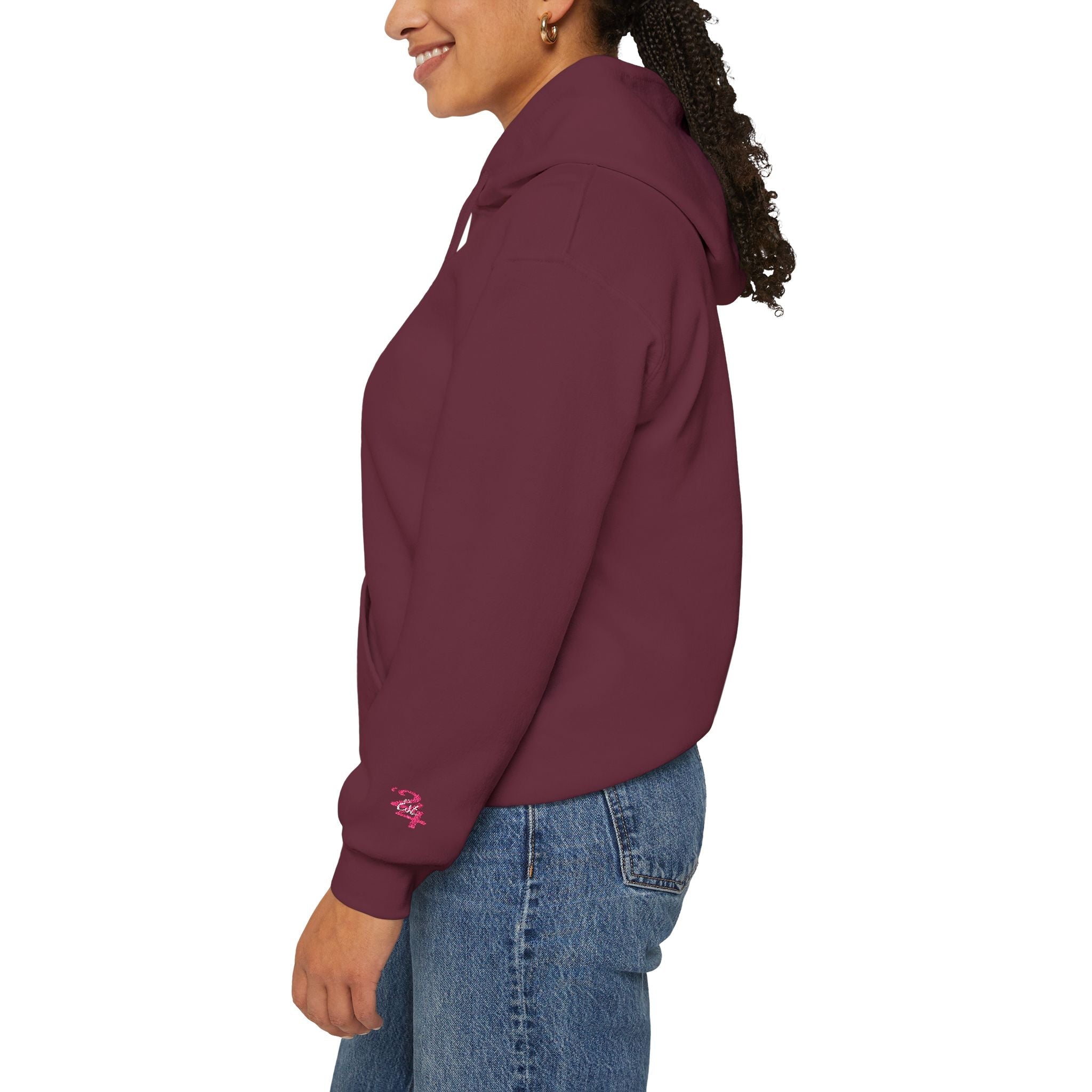314 Ladies Hoodie — Pink Floral Chest Logo - 314 Originals