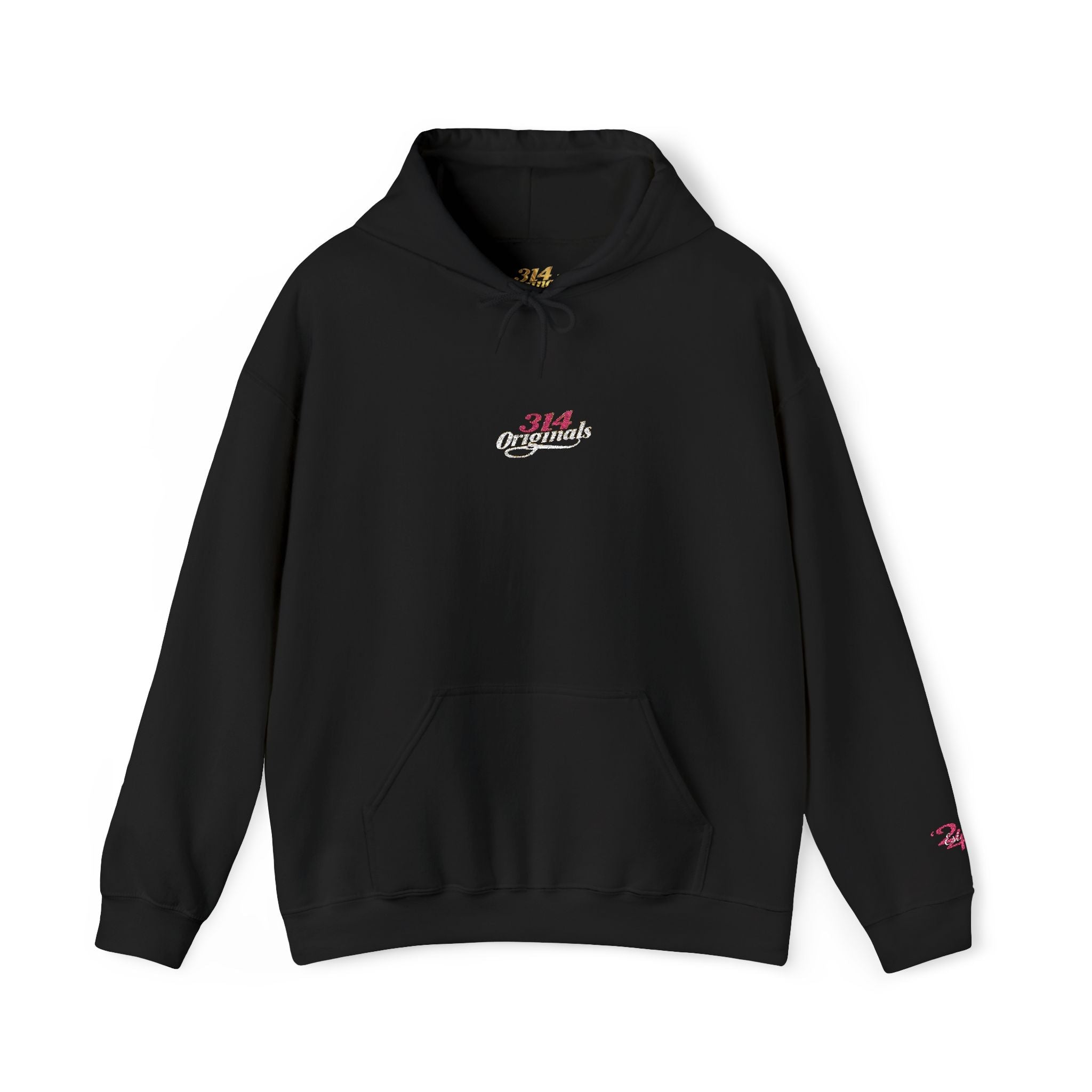 314 Ladies Hoodie — Pink Floral Chest Logo - 314 Originals