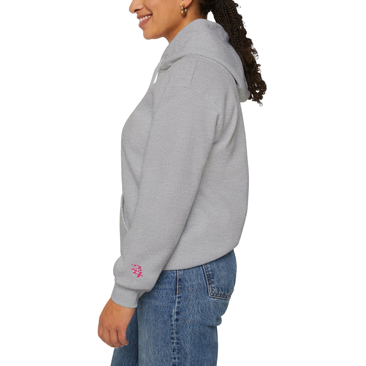 314 Ladies Hoodie — Pink Floral Chest Logo - 314 Originals