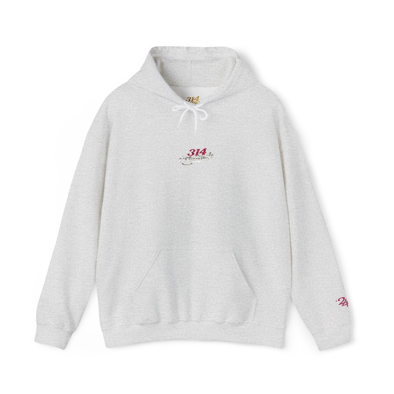 314 Ladies Hoodie — Pink Floral Chest Logo - 314 Originals
