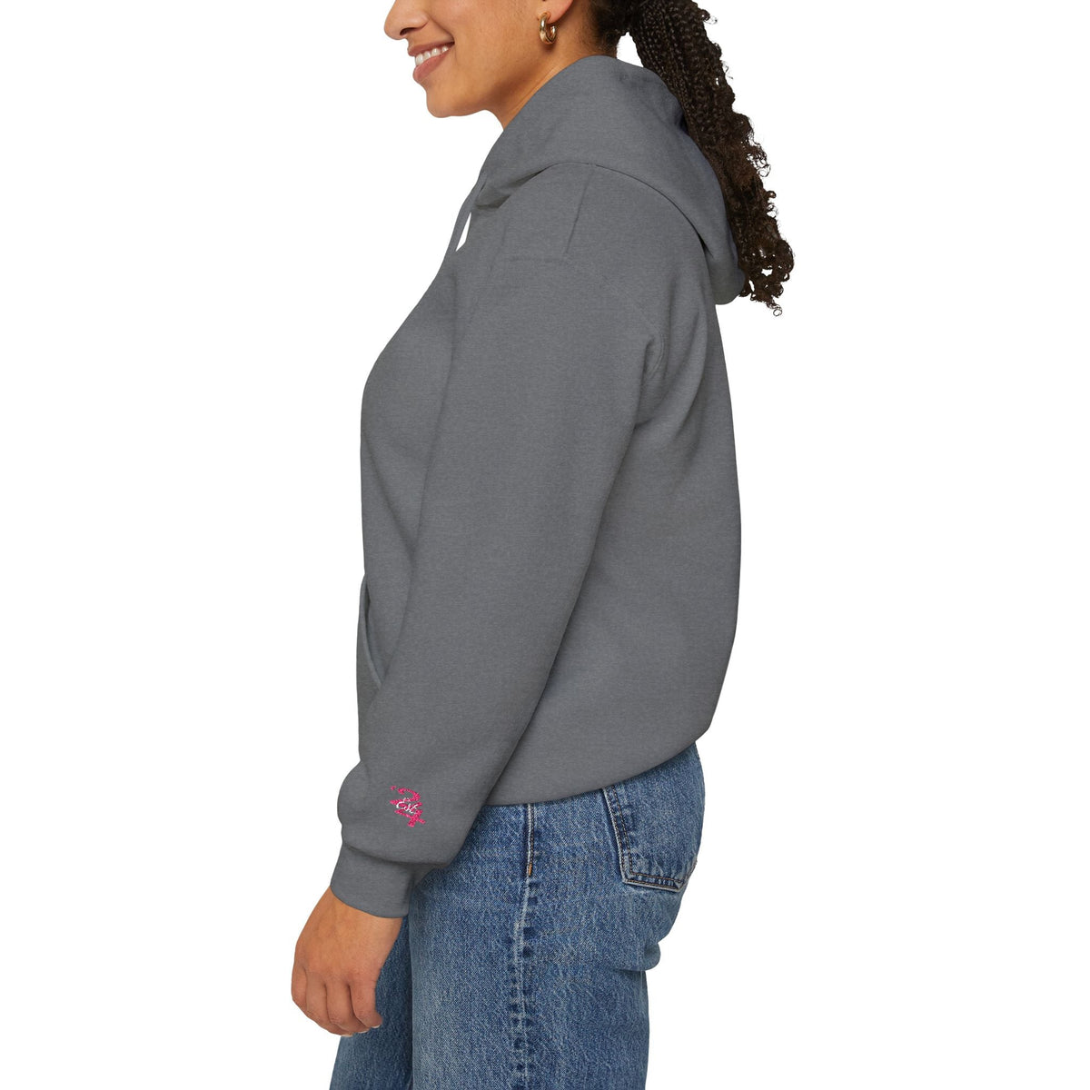 314 Ladies Hoodie — Pink Floral Chest Logo - 314 Originals