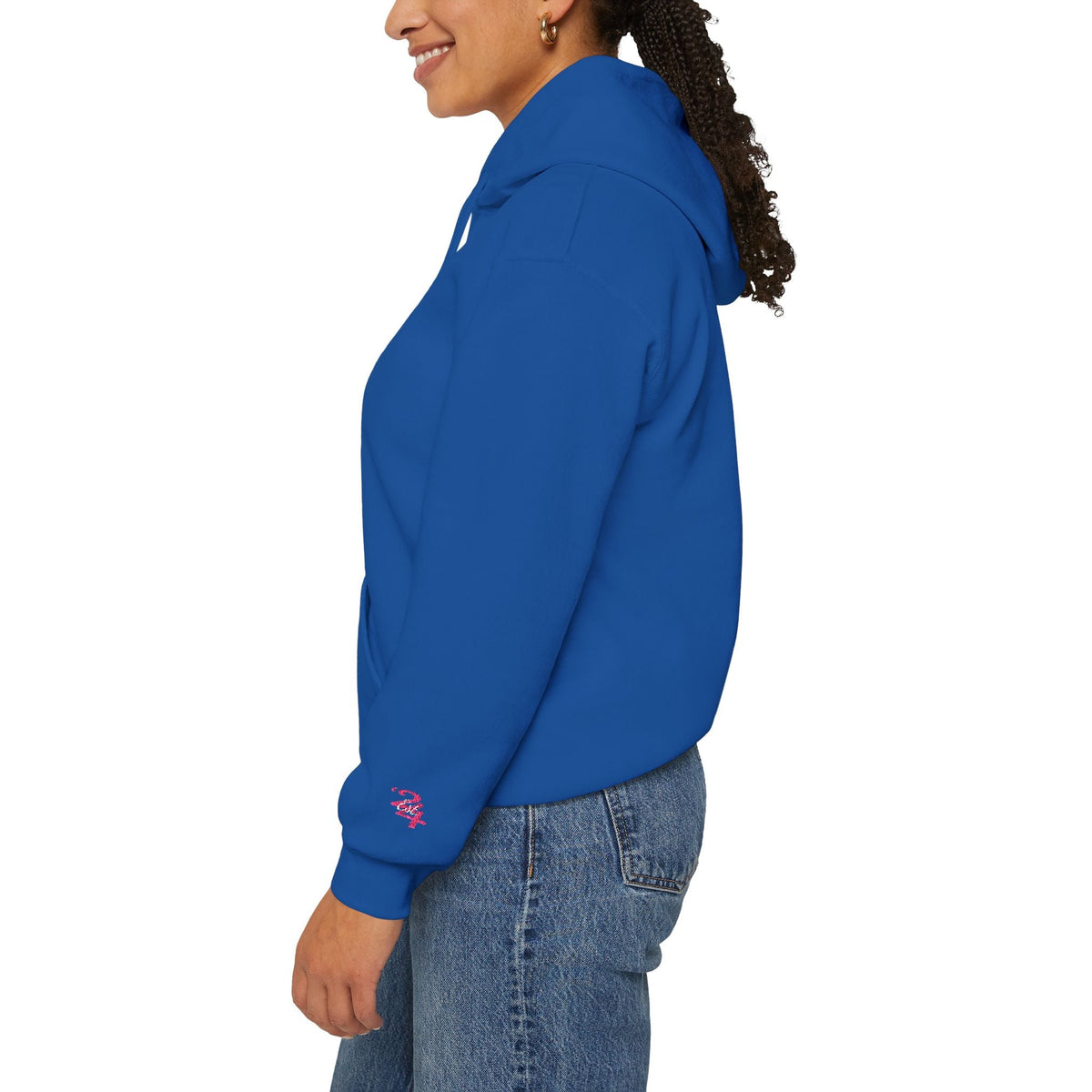 314 Ladies Hoodie — Pink Floral Chest Logo - 314 Originals