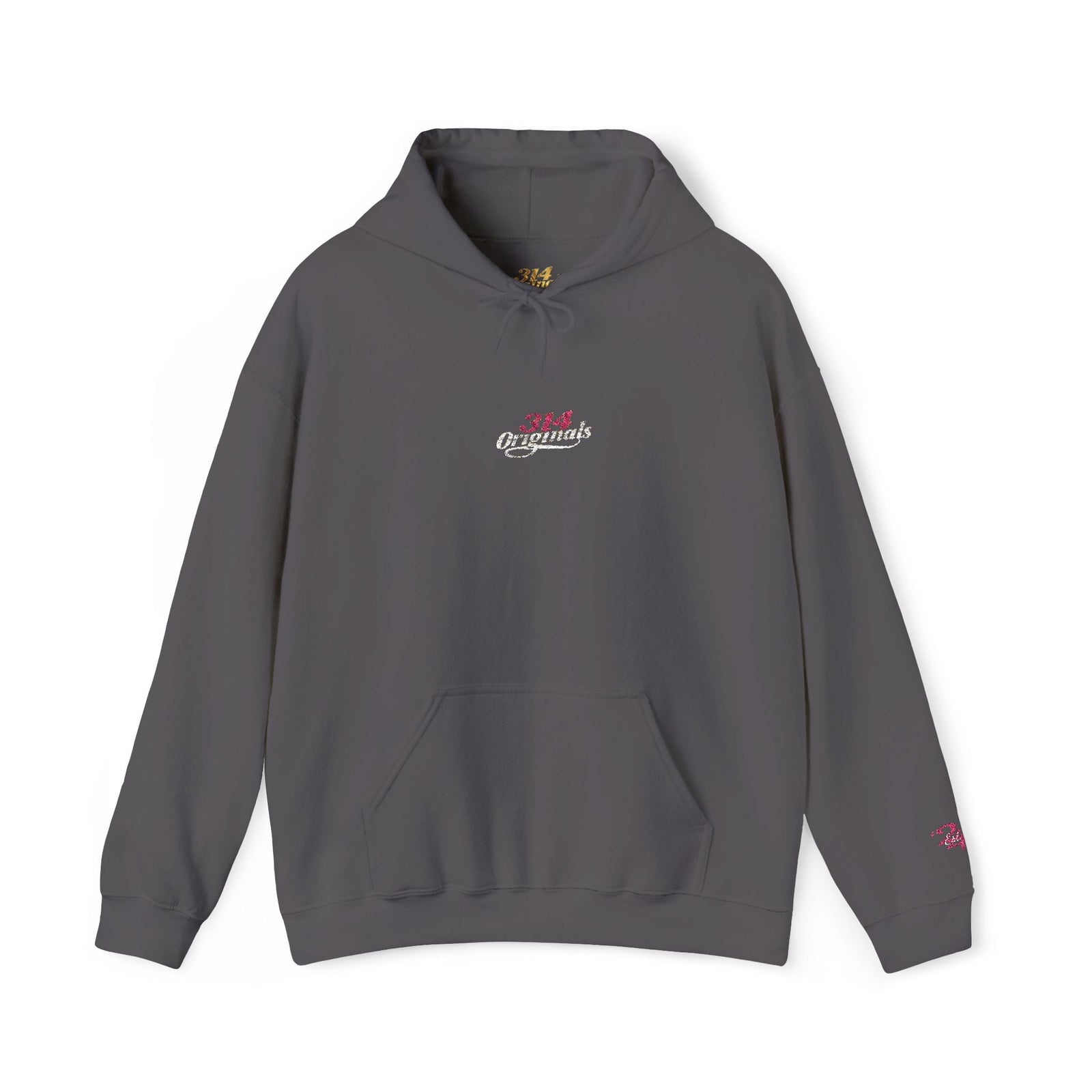 314 Ladies Hoodie — Pink Floral Chest Logo - 314 Originals