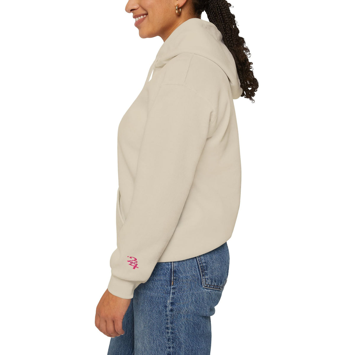 314 Ladies Hoodie — Pink Floral Chest Logo - 314 Originals