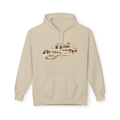 314 Originals Brown Camo Hoodie — Retro Script Logo Pullover - 314 Originals