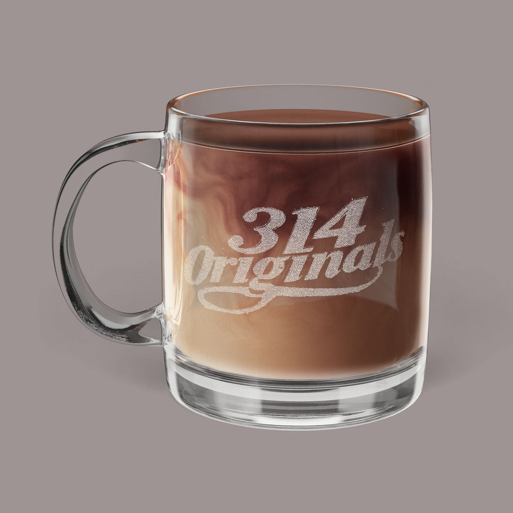 314 Originals Engraved Glass Coffee Mug — Vintage-Styled 12.25 oz - 314 Originals