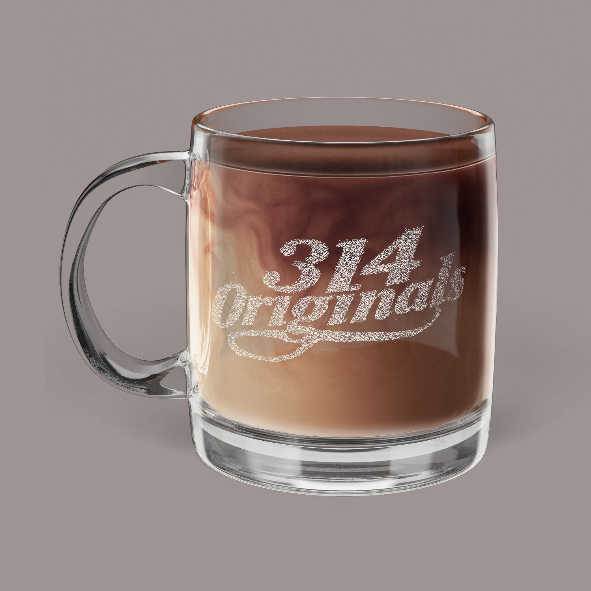 314 Originals Engraved Glass Coffee Mug — Vintage-Styled 12.25 oz - 314 Originals