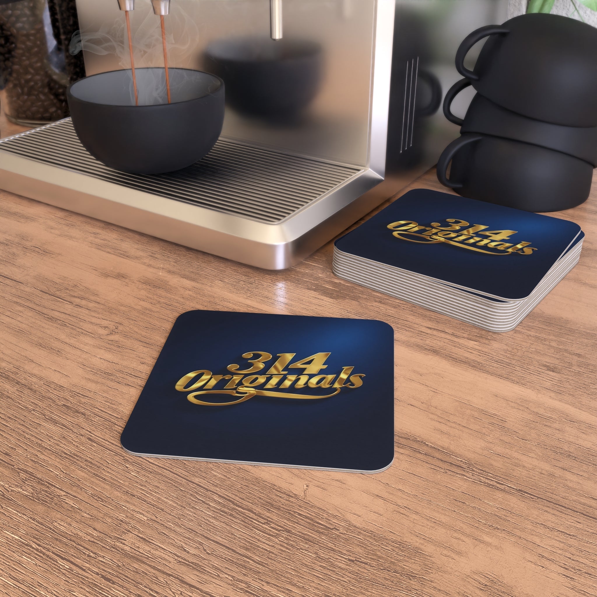 314 Originals Gold Logo Coasters — Bulk Set (50 or 100 pcs) - 314 Originals