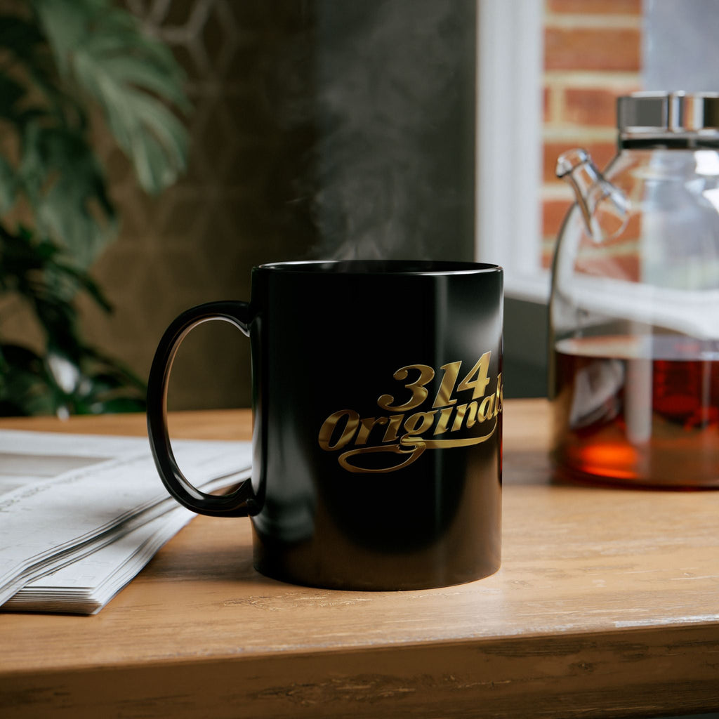 314 Originals Gold Script Black Mug — 11oz & 15oz Ceramic Coffee Cup - 314 Originals