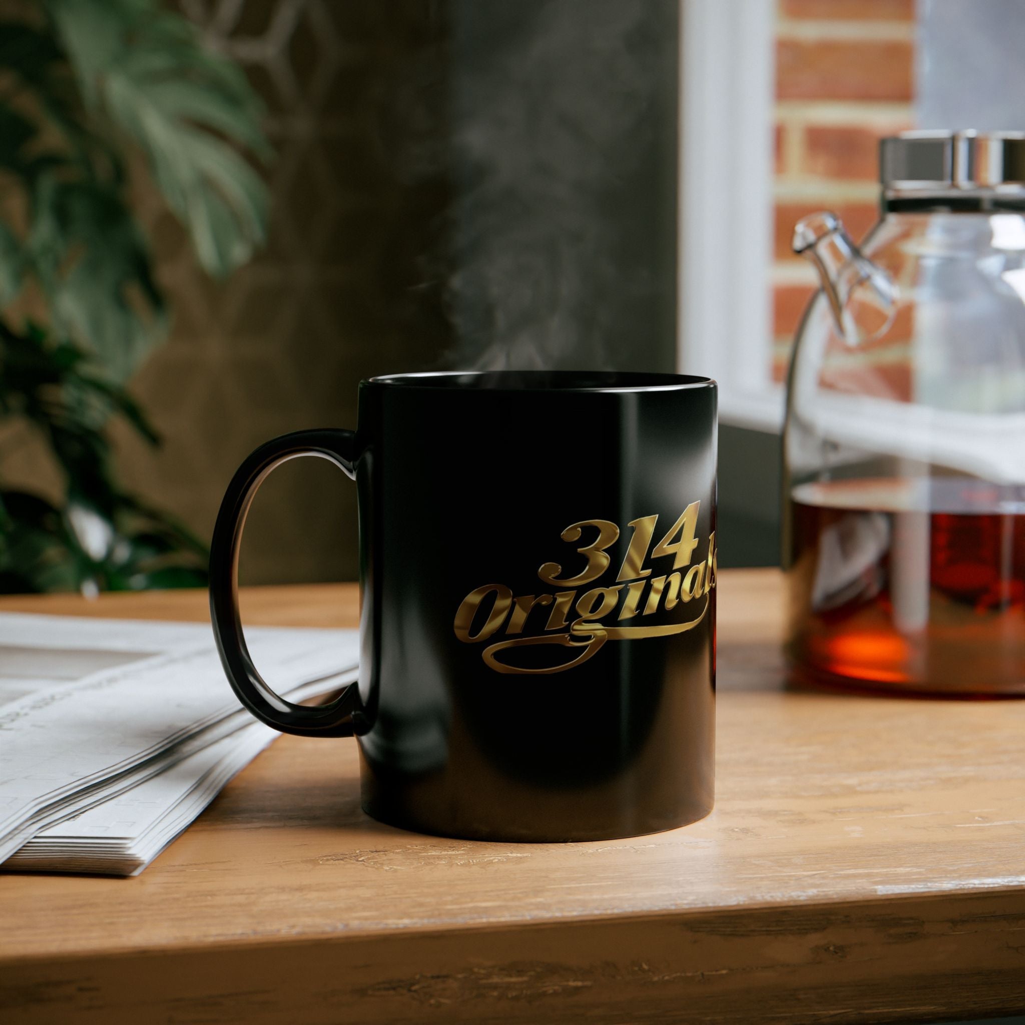 314 Originals Gold Script Black Mug — 11oz & 15oz Ceramic Coffee Cup - 314 Originals