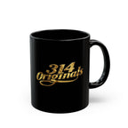 314 Originals Gold Script Black Mug — 11oz & 15oz Ceramic Coffee Cup - 314 Originals