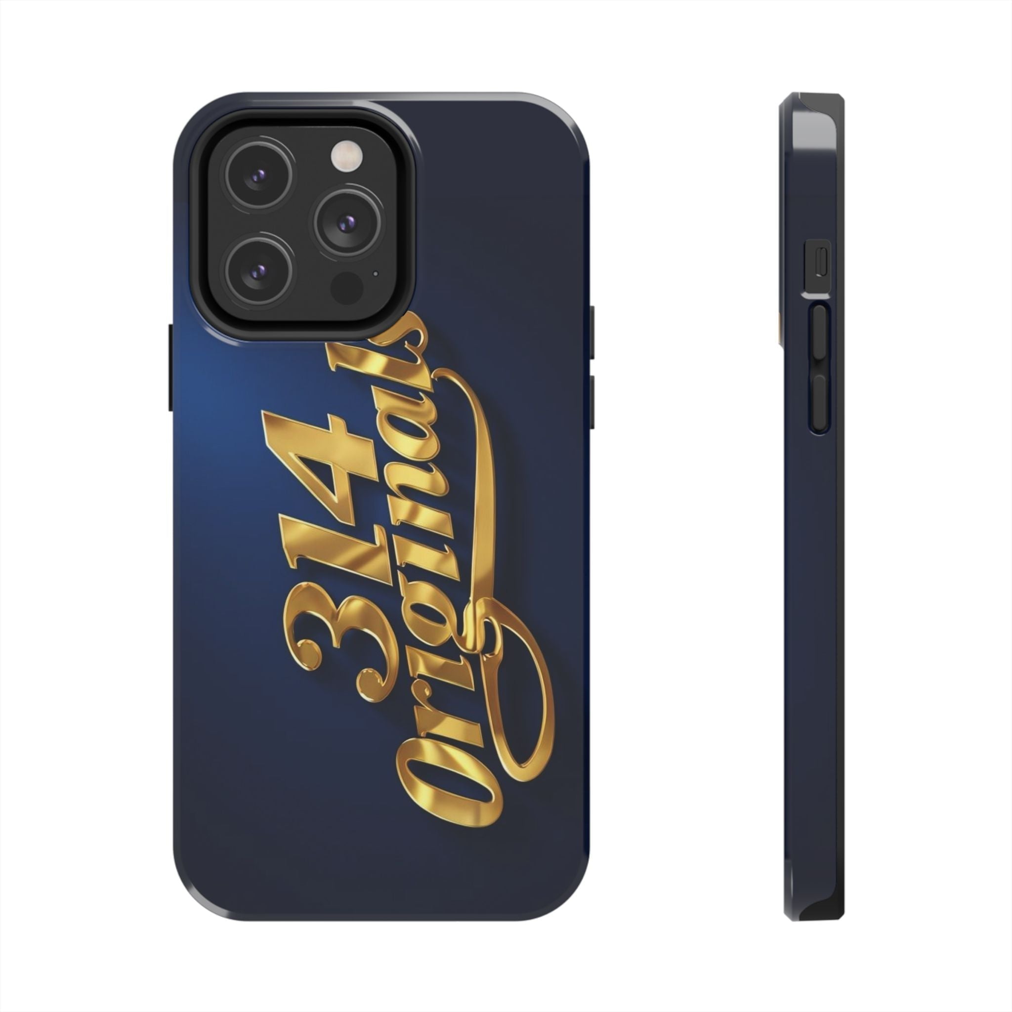 "314 Originals" Gold Script on Navy Tough Protective Case - 314 Originals