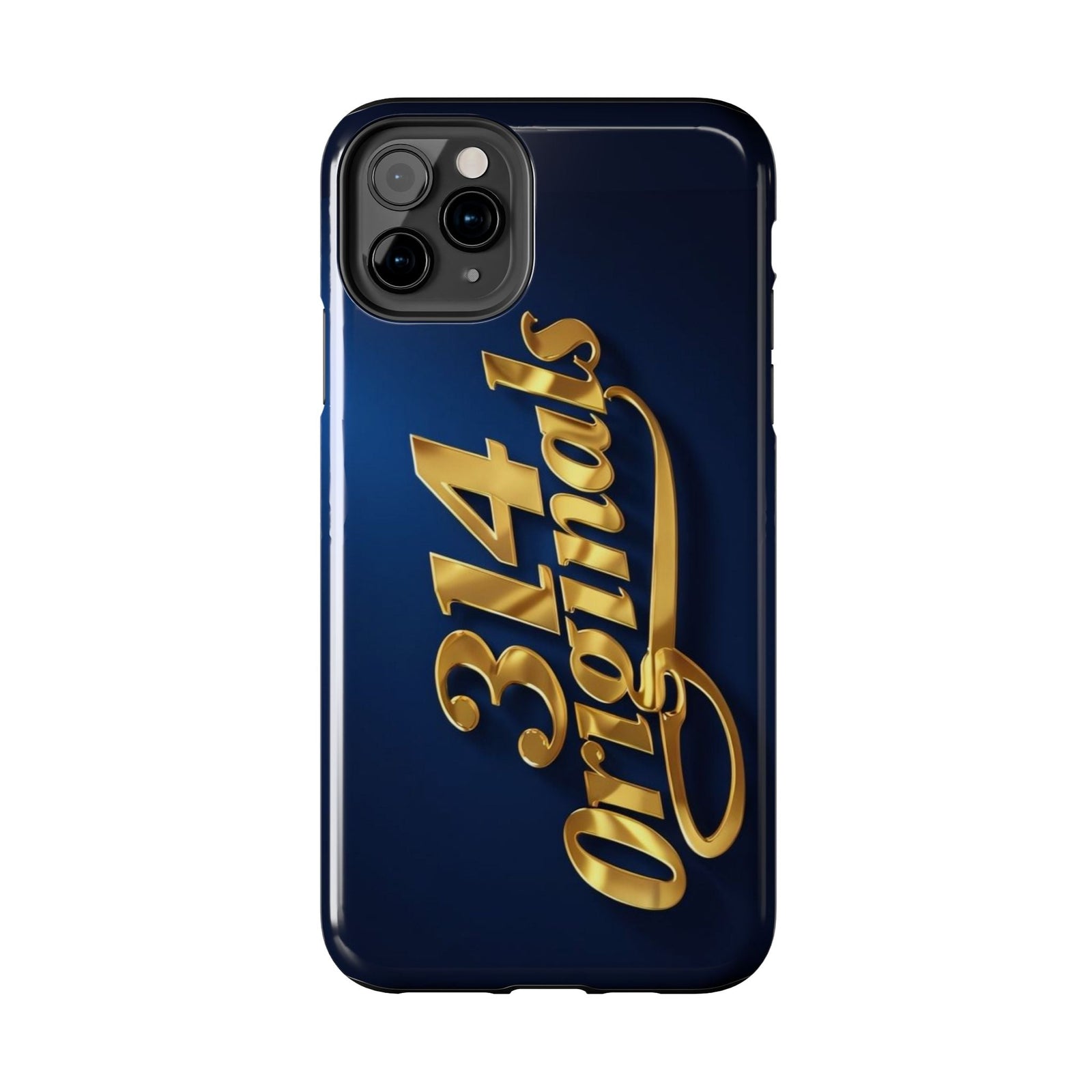 "314 Originals" Gold Script on Navy Tough Protective Case - 314 Originals