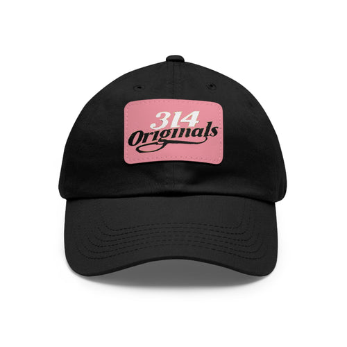 314 Originals Leather Patch Dad Hat — Retro Script Baseball Cap - 314 Originals