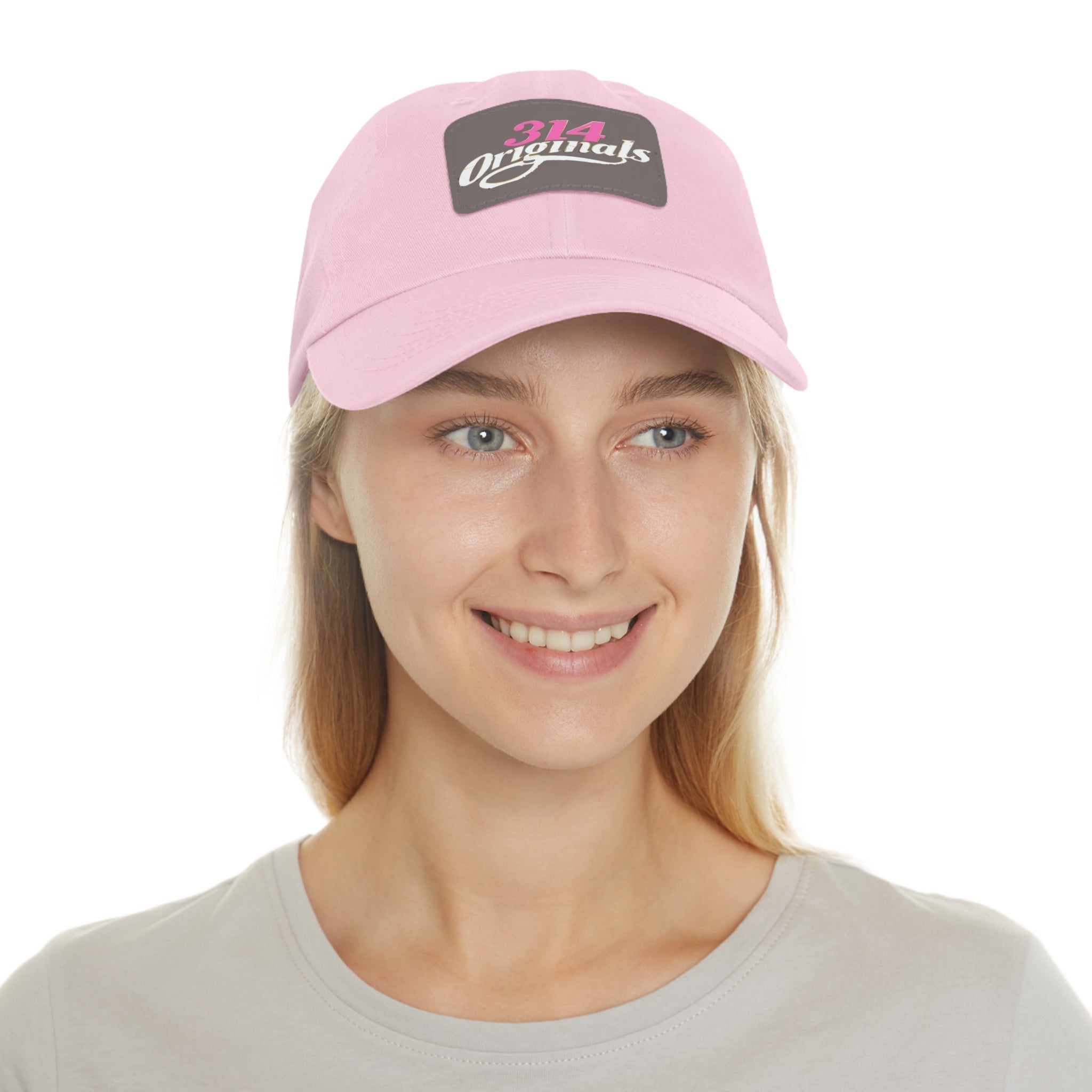 314 Originals Leather Patch Dad Hat — Retro Script Baseball Cap - 314 Originals