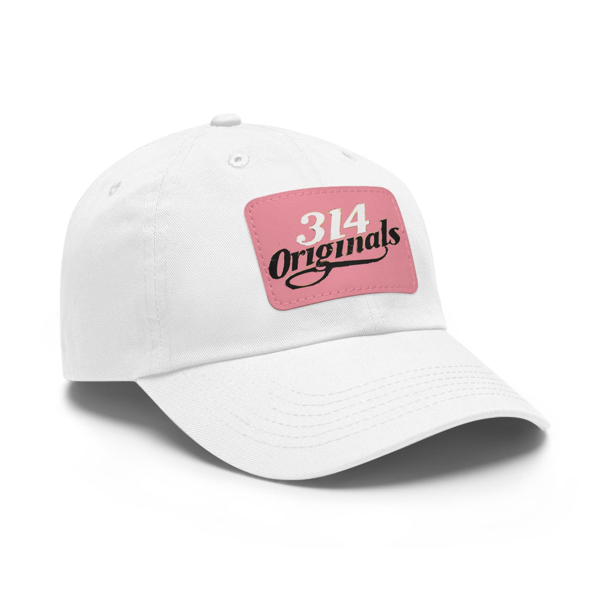 314 Originals Leather Patch Dad Hat — Retro Script Baseball Cap - 314 Originals