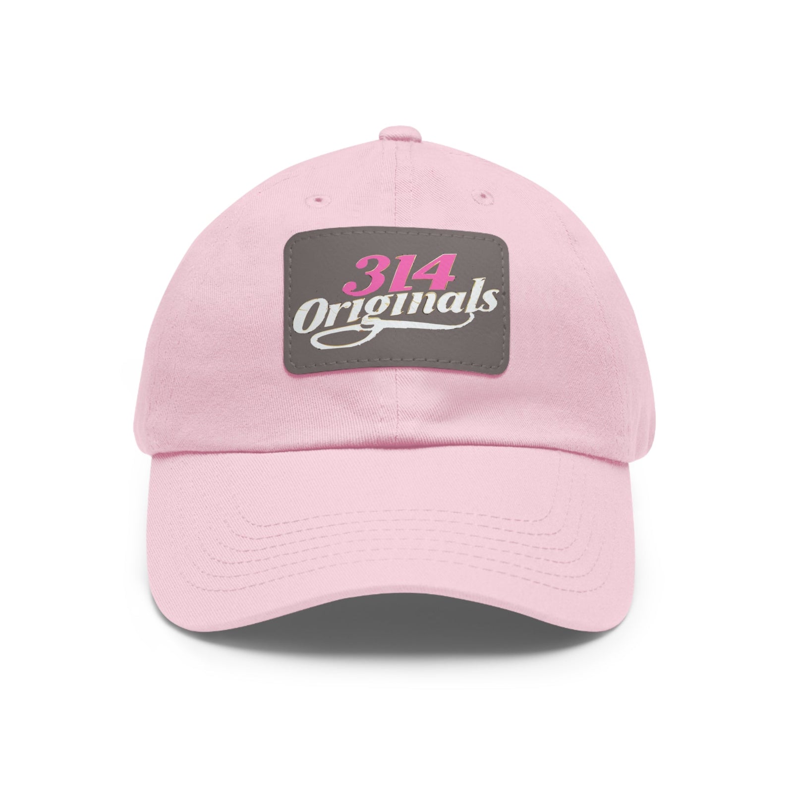 314 Originals Leather Patch Dad Hat — Retro Script Baseball Cap - 314 Originals