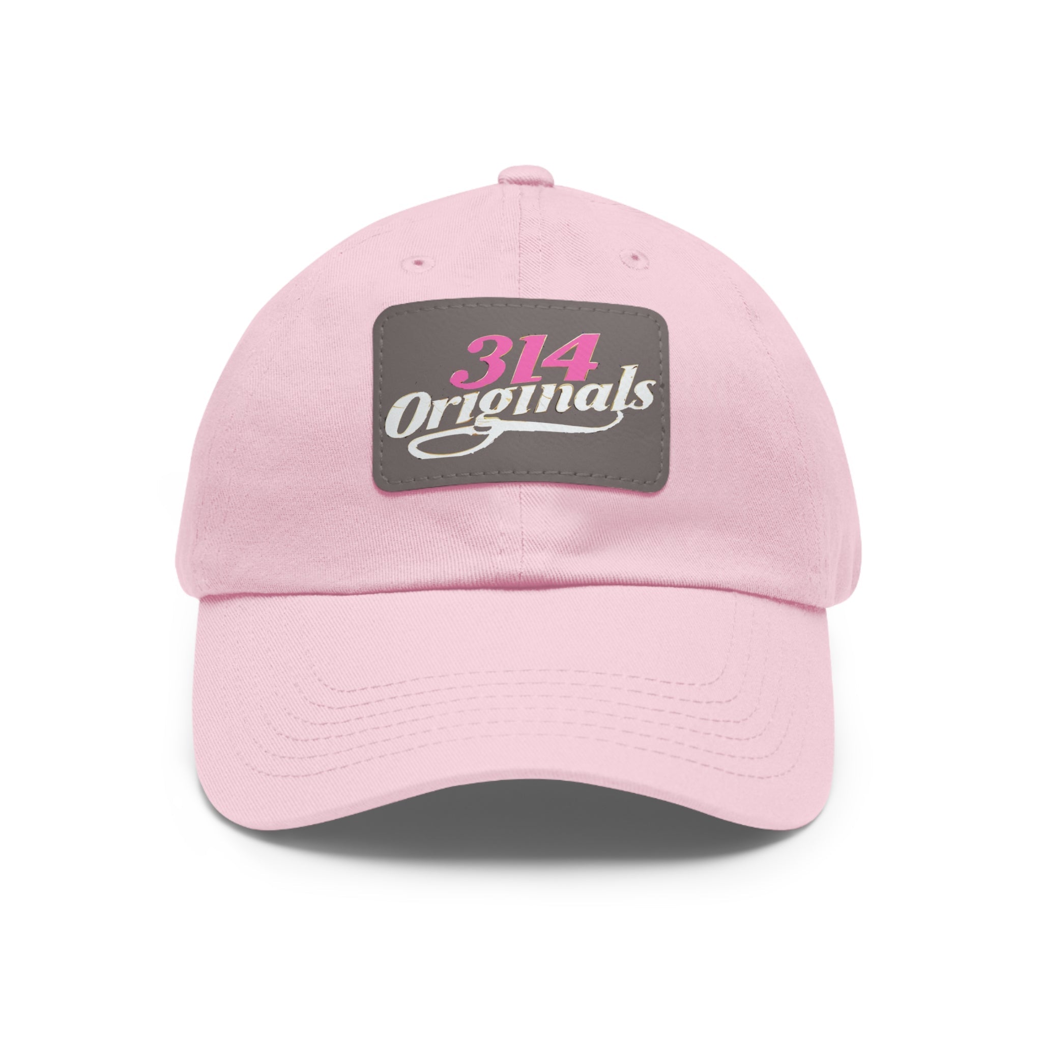 314 Originals Leather Patch Dad Hat — Retro Script Baseball Cap - 314 Originals
