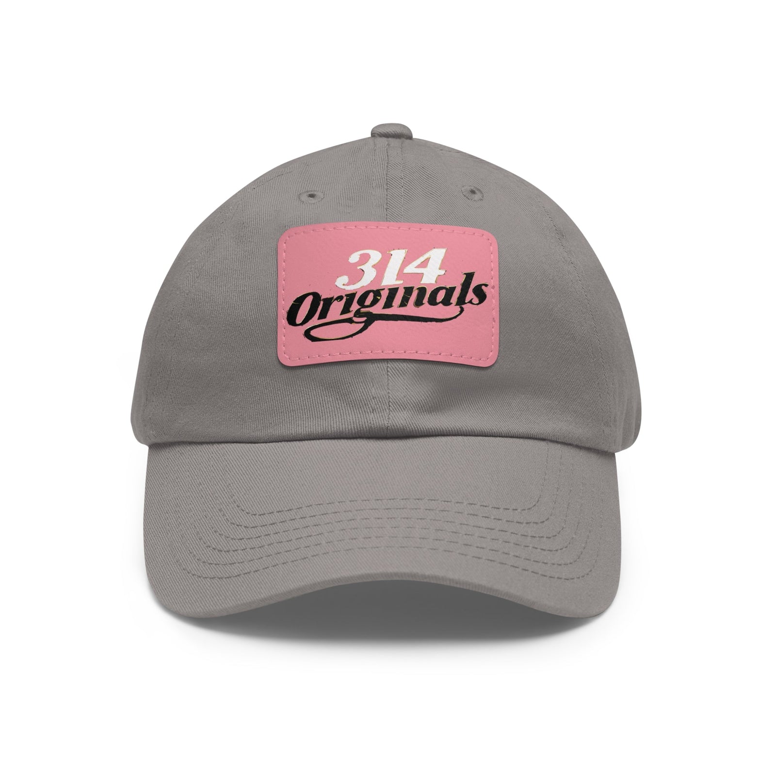 314 Originals Leather Patch Dad Hat — Retro Script Baseball Cap - 314 Originals