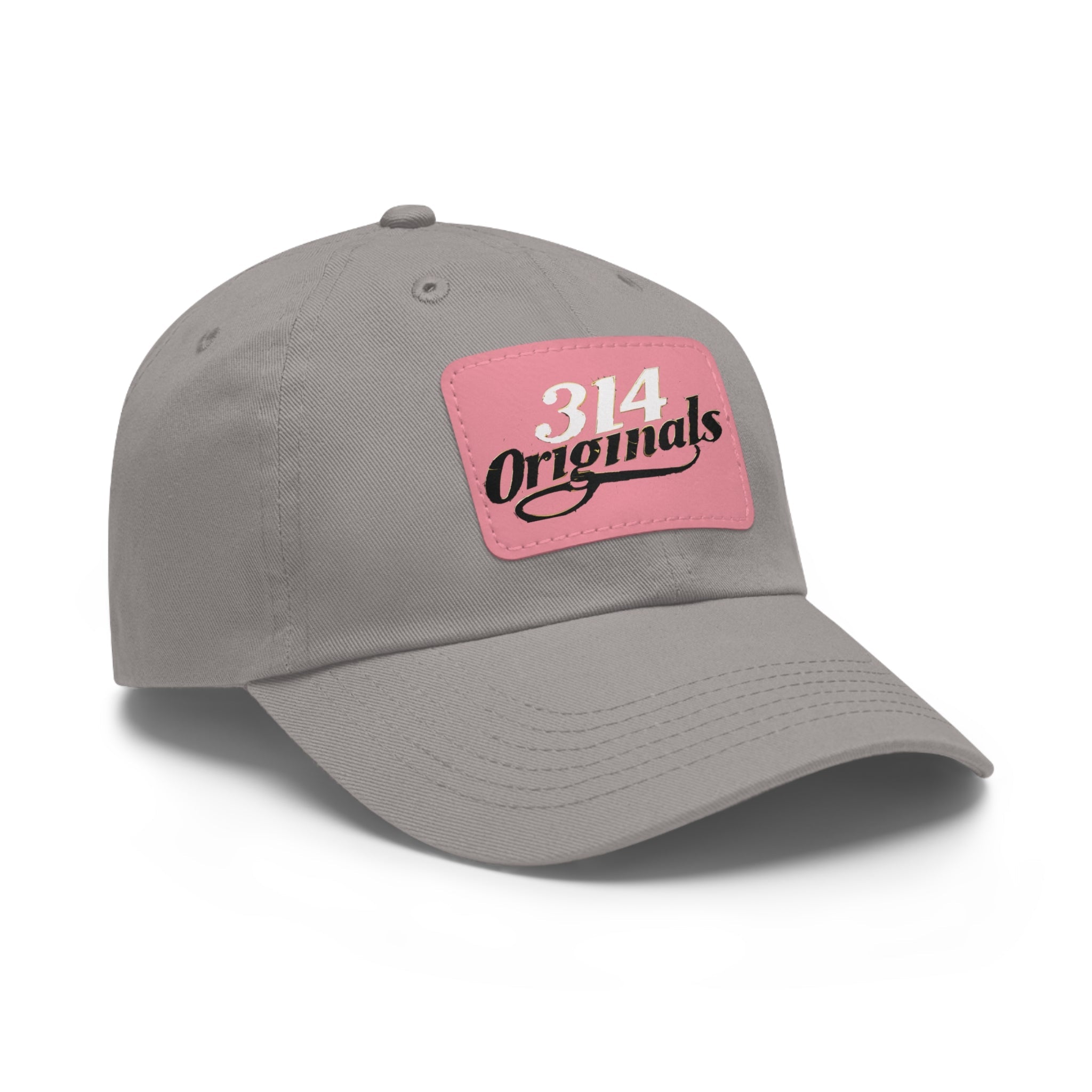 314 Originals Leather Patch Dad Hat — Retro Script Baseball Cap - 314 Originals