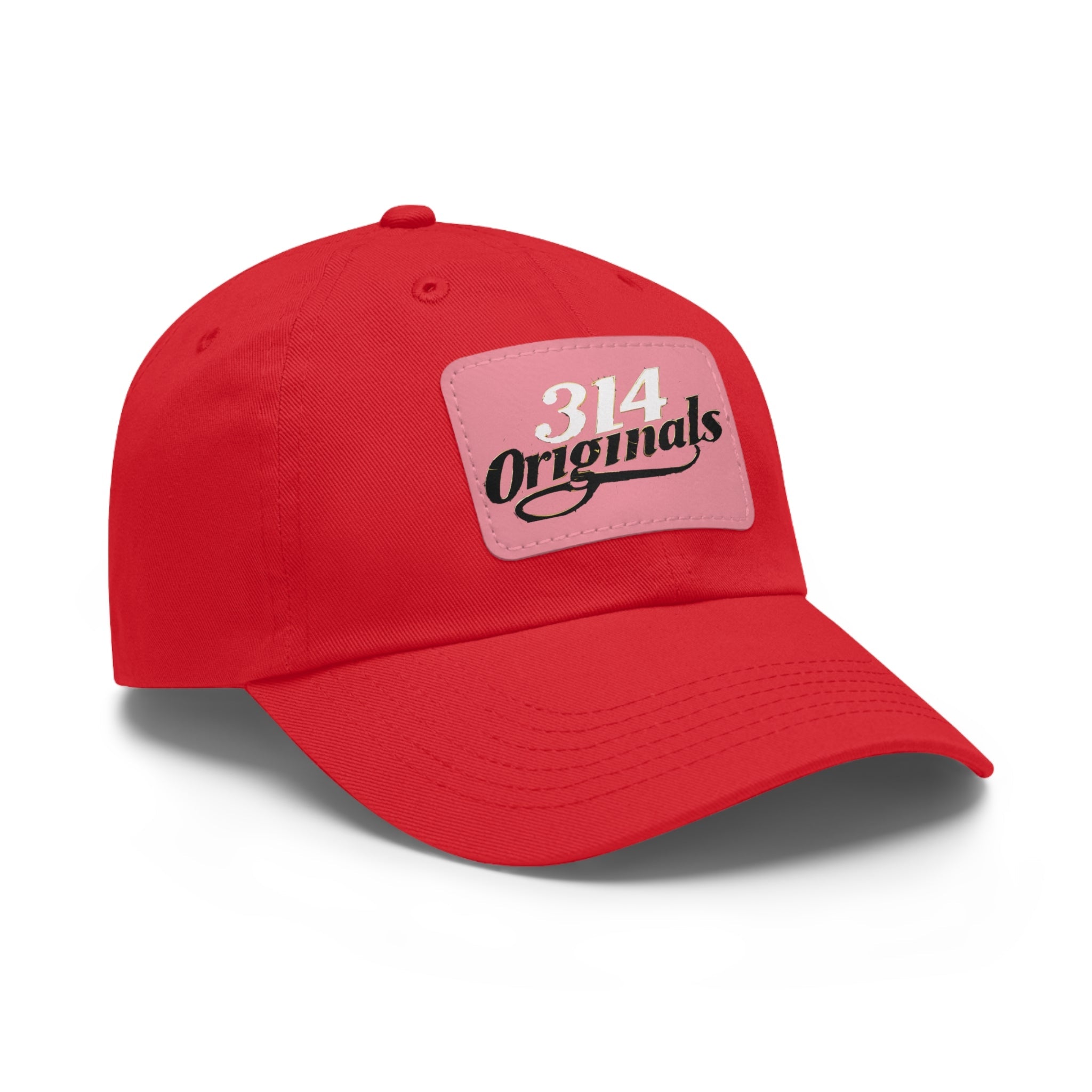 314 Originals Leather Patch Dad Hat — Retro Script Baseball Cap - 314 Originals
