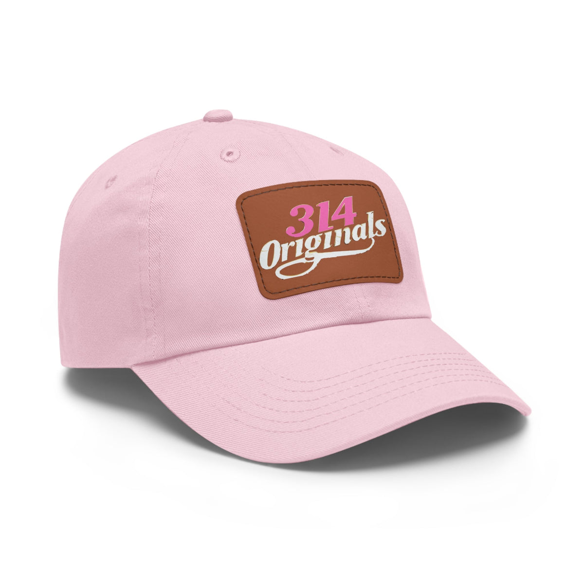 314 Originals Leather Patch Dad Hat — Retro Script Baseball Cap - 314 Originals