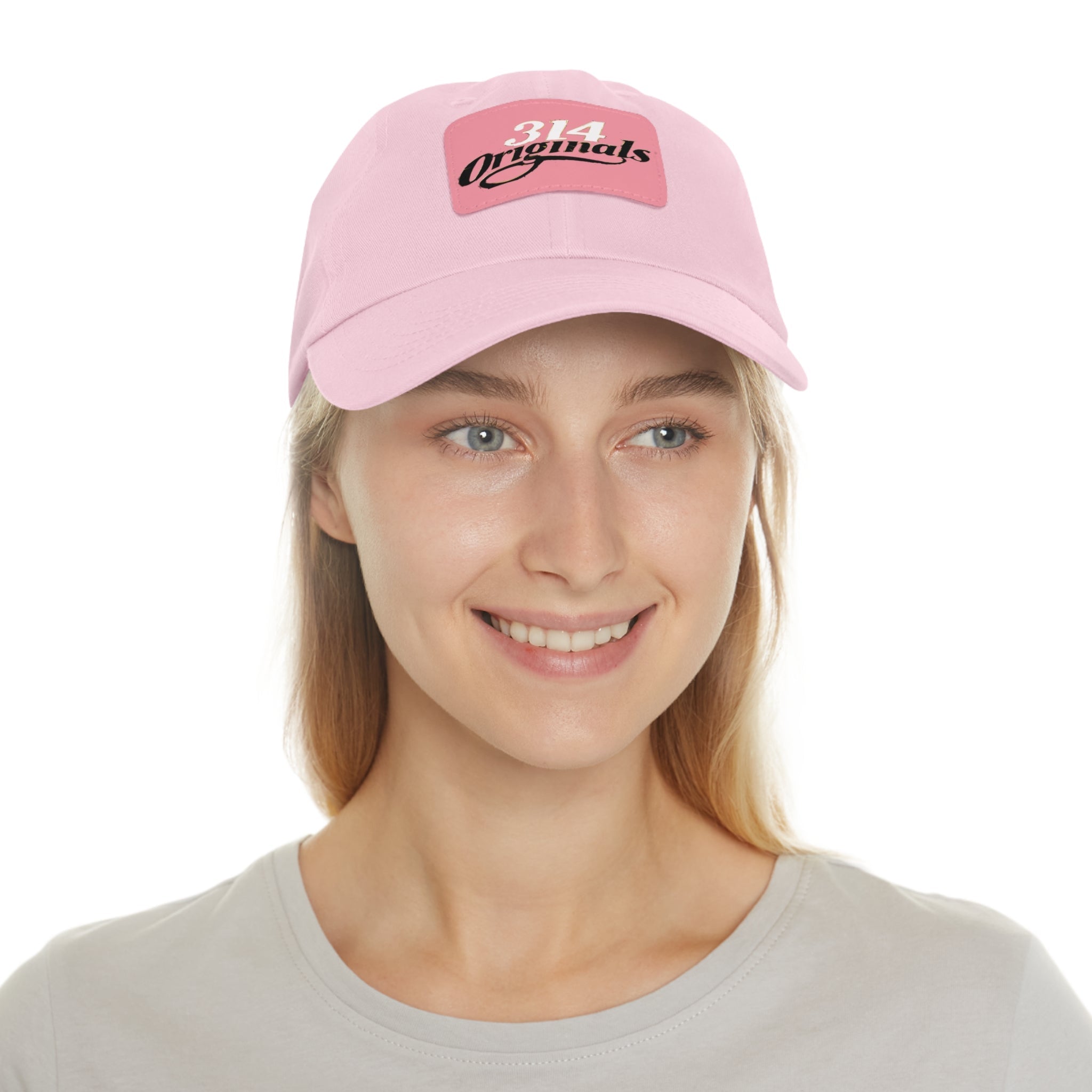 314 Originals Leather Patch Dad Hat — Retro Script Baseball Cap - 314 Originals