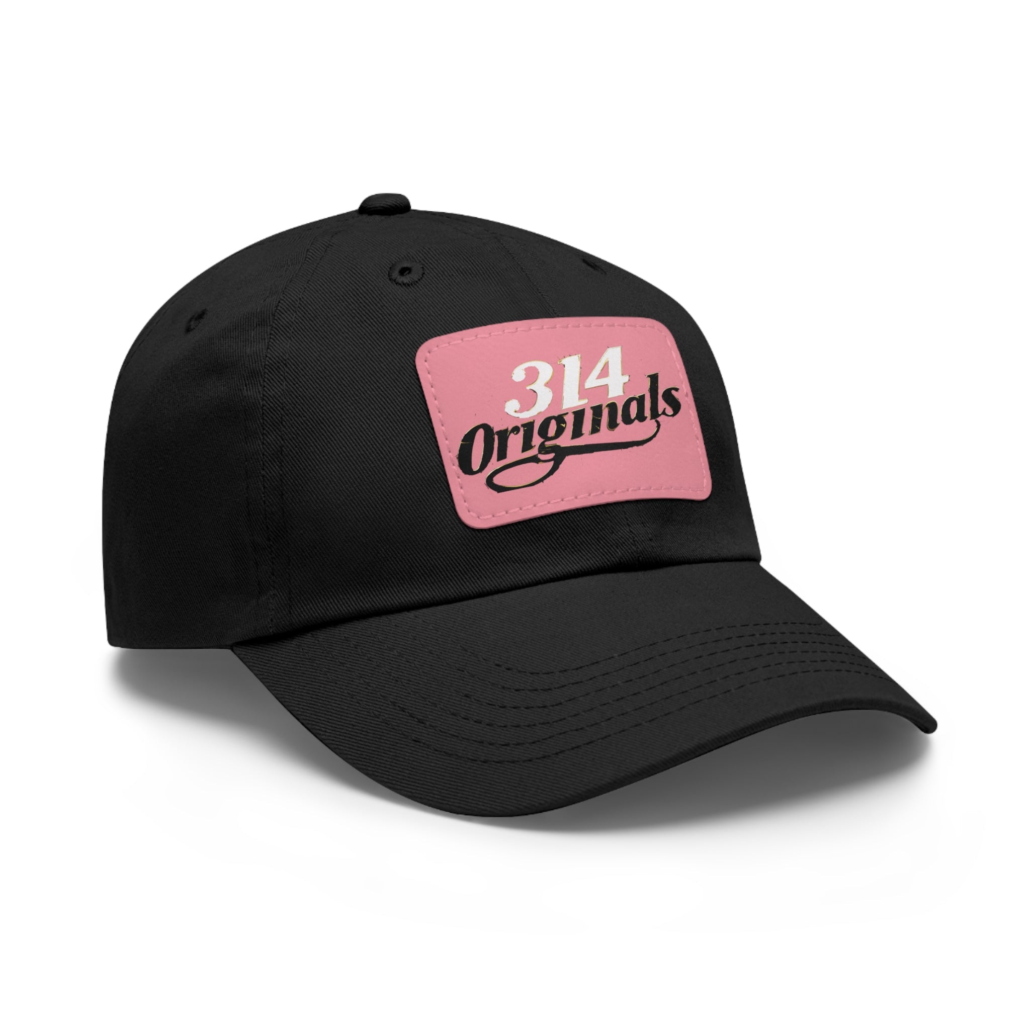 314 Originals Leather Patch Dad Hat — Retro Script Baseball Cap - 314 Originals