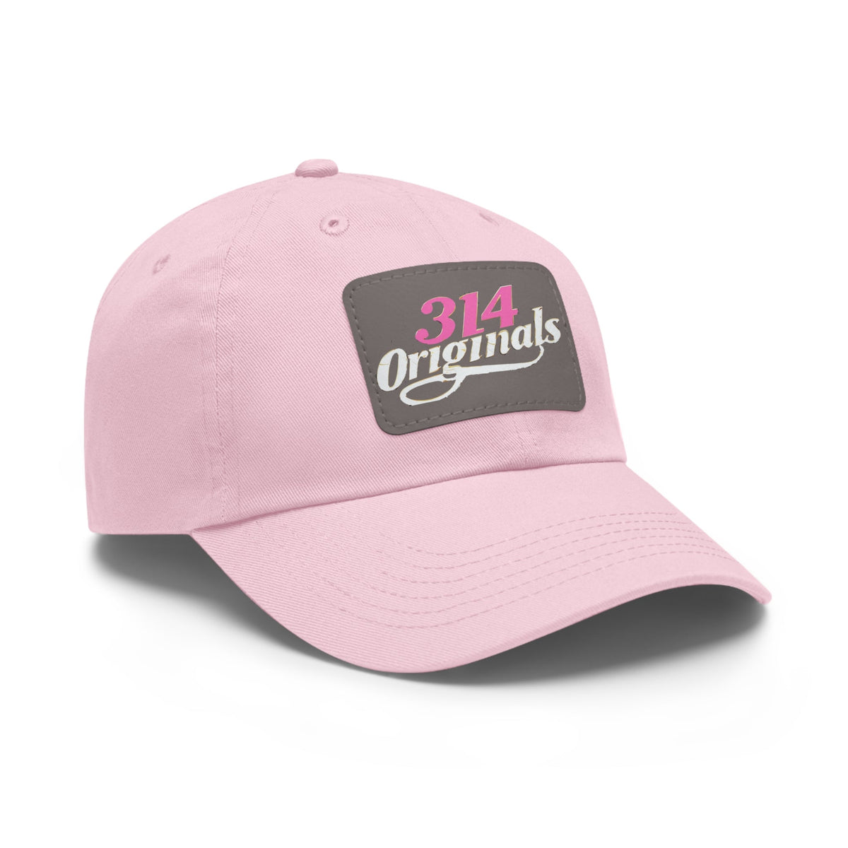 314 Originals Leather Patch Dad Hat — Retro Script Baseball Cap - 314 Originals