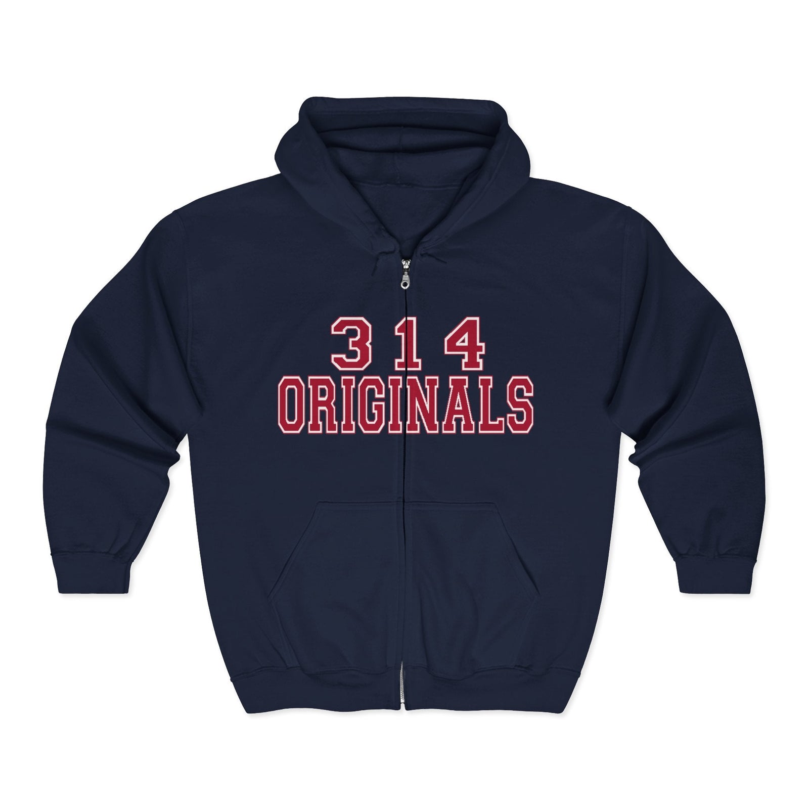 314 Originals Zip Hoodie — Retro Varsity Full-Zip Sweatshirt - 314 Originals