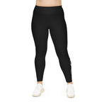Black Plus Size Leggings — Subtle Side Script Graphic, Comfortable Everyday Activewear - 314 Originals