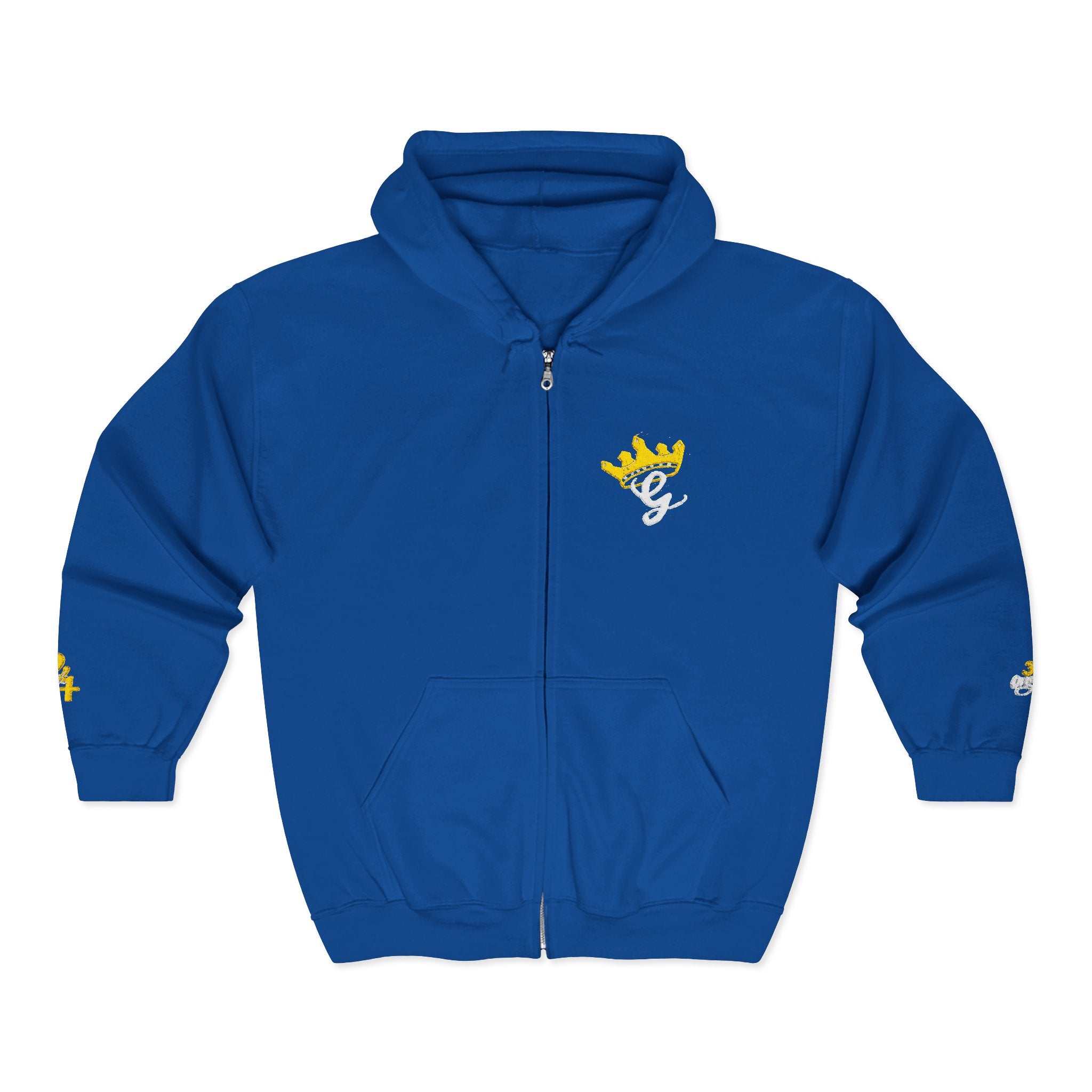 King's Gear Zip Hoodie — Full‑Zip with Gold Crown Emblem - 314 Originals