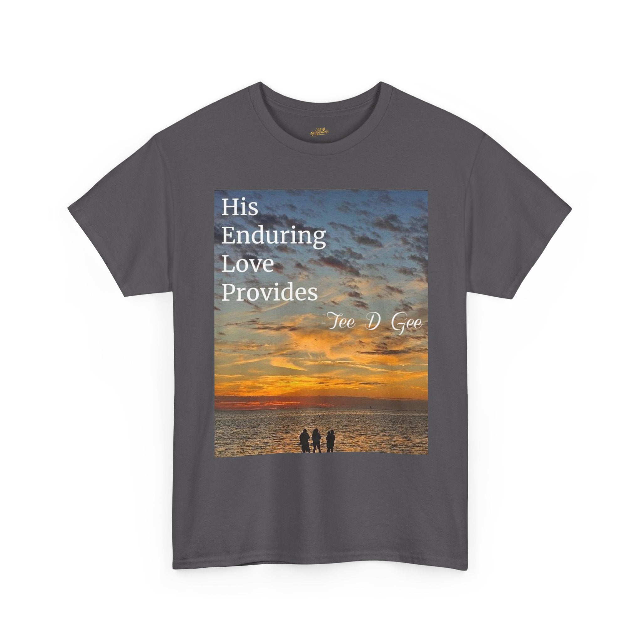 Christian Sunset T‑Shirt – "His Enduring Love Provides" Inspirational Gospel Tee Printify T-Shirt  314 Originals