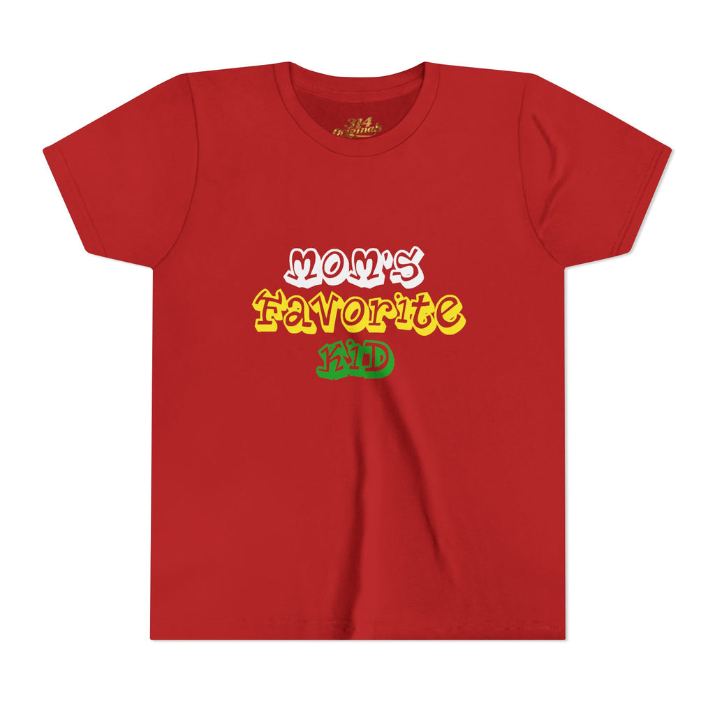 Girl's "Favorite Kid" Retro Yellow & Green Graphic T-Shirt