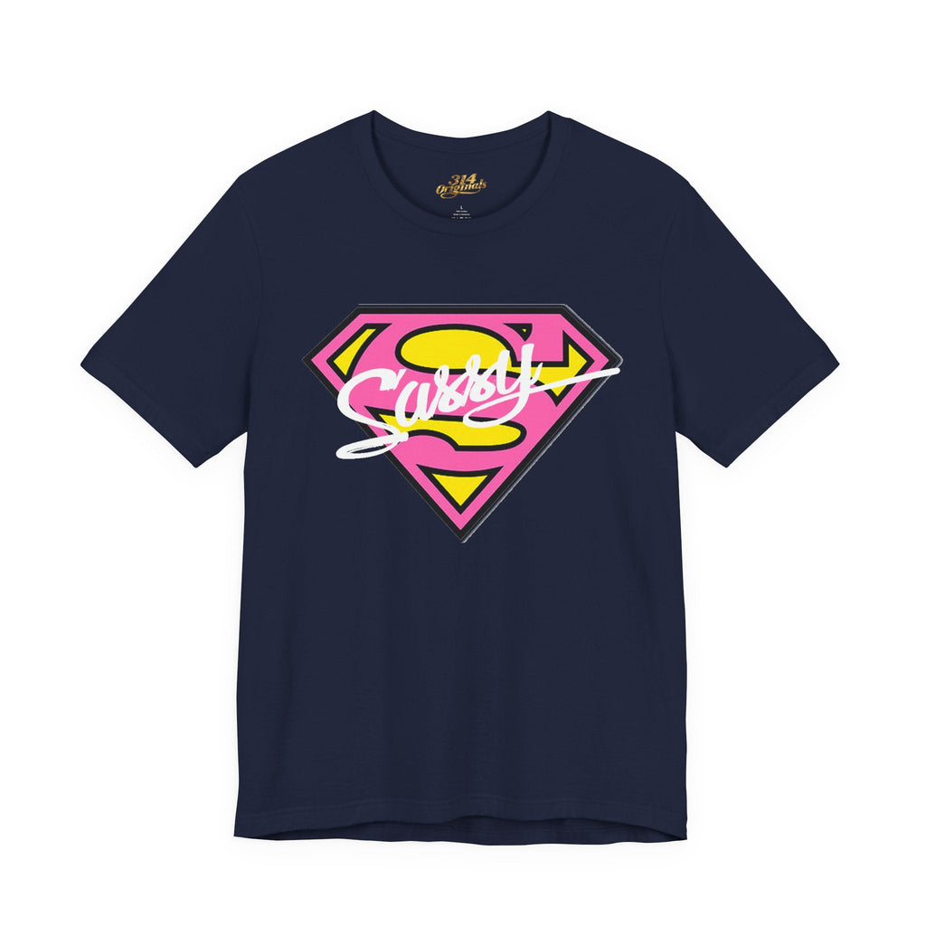 Super Sassy Tee — Pink & Yellow S Badge Graphic T-Shirt Printify T-Shirt  314 Originals