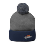 Embroidered Pom-Pom Knit Beanie – Cozy Winter Hat with Small Script Logo - 314 Originals