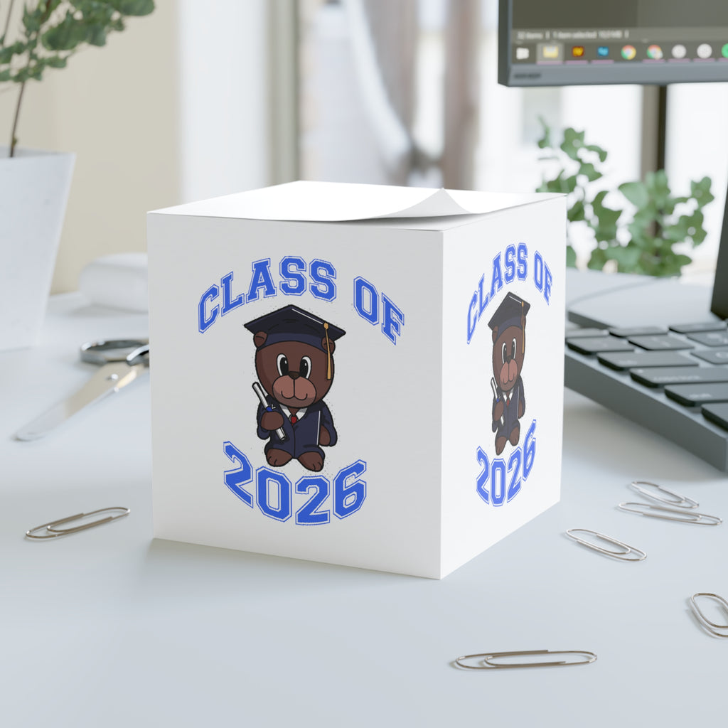 Class of 2026 Graduation Note Cube — Cute Teddy Grad Memo Block - 314 Originals