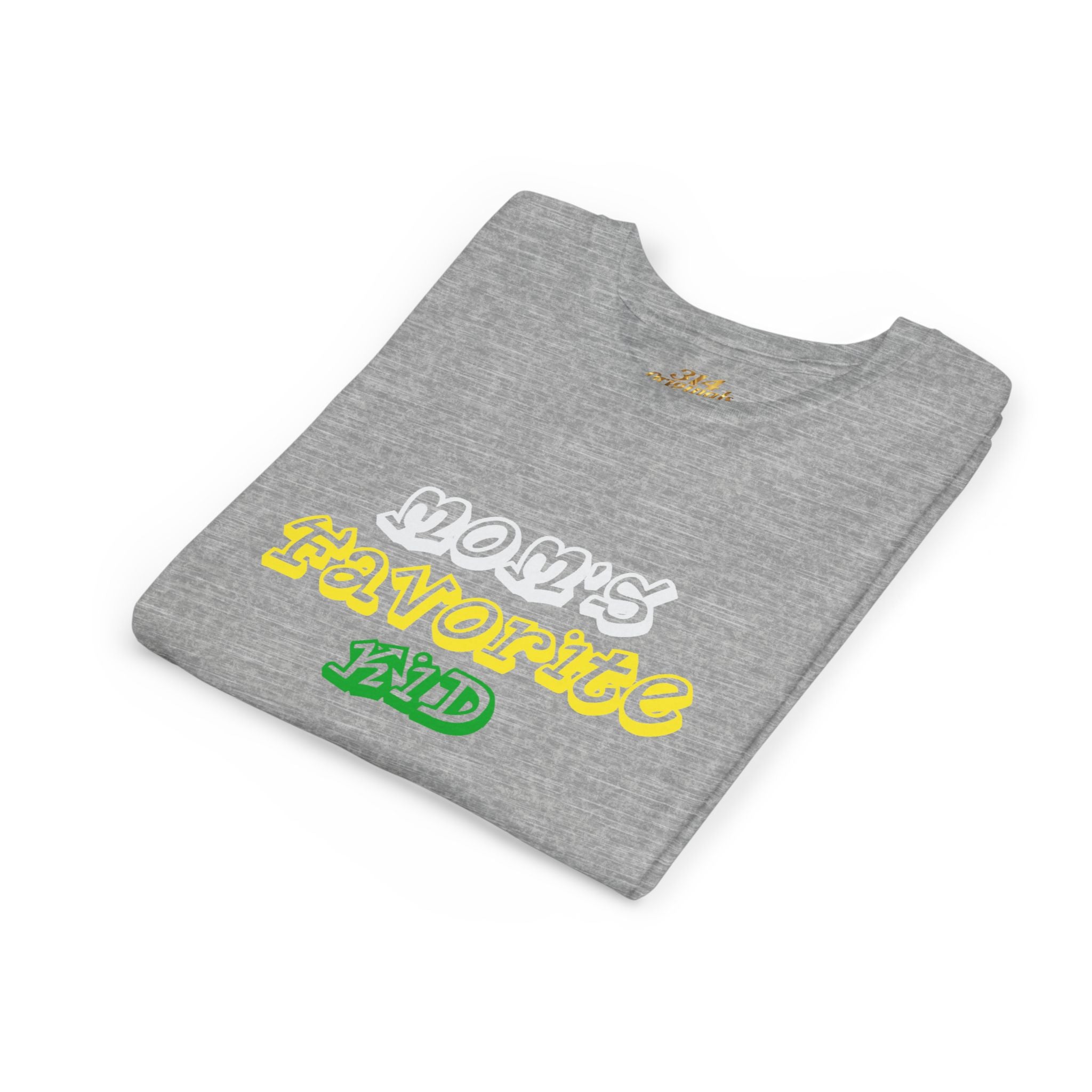 Girl's "Favorite Kid" Retro Yellow & Green Graphic T-Shirt