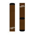 Brown Sublimation Socks with '314 Originals' Script — Athletic Crew Socks - 314 Originals