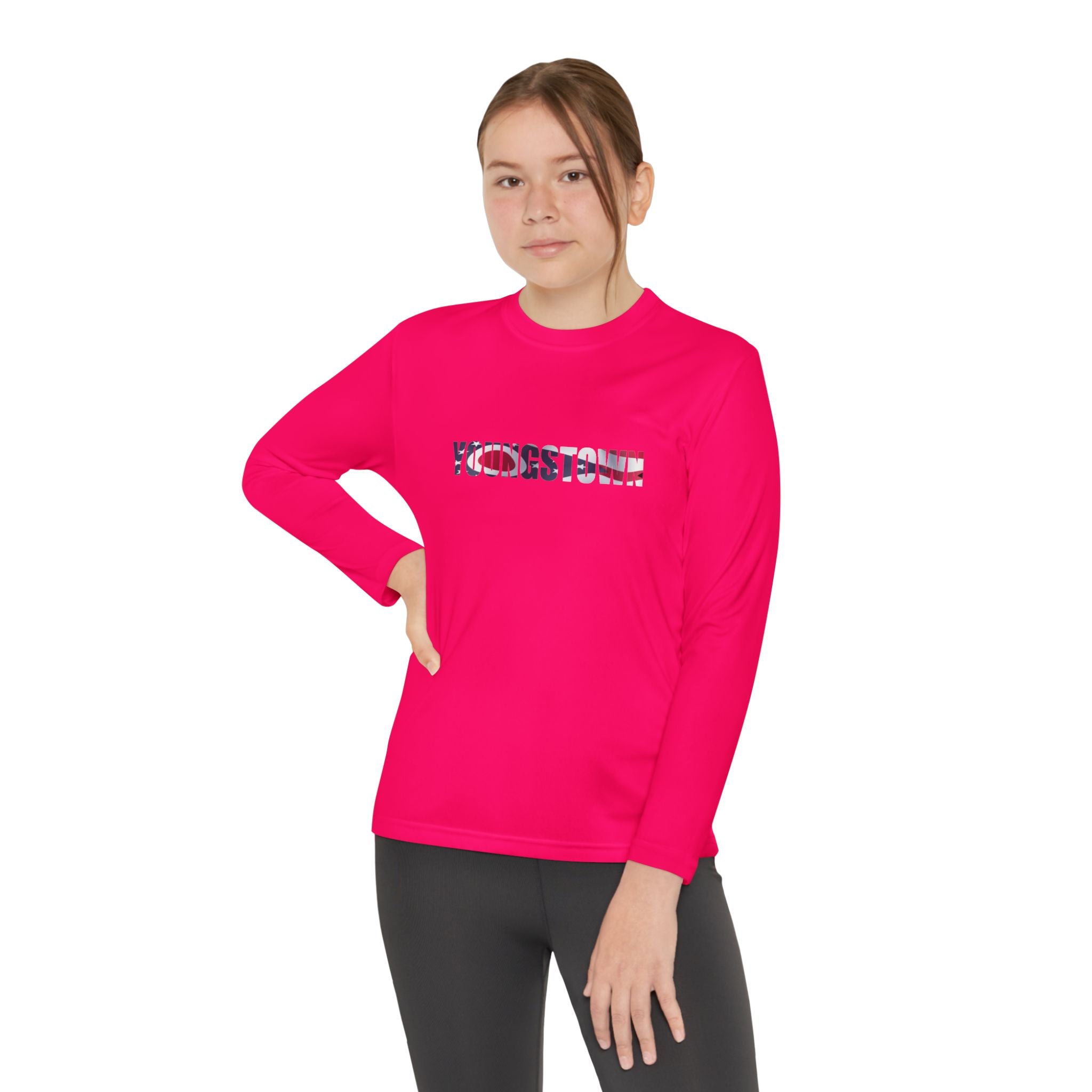 Ohio Flag Youth Long Sleeve Tee — Youngstown Text Graphic - 314 Originals