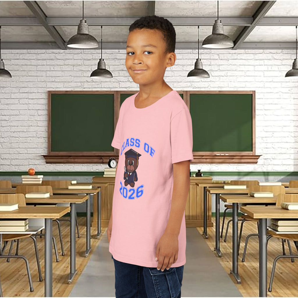 Class of 2026 Kids Graduation T‑Shirt — Cute Graduate Bear Youth Tee