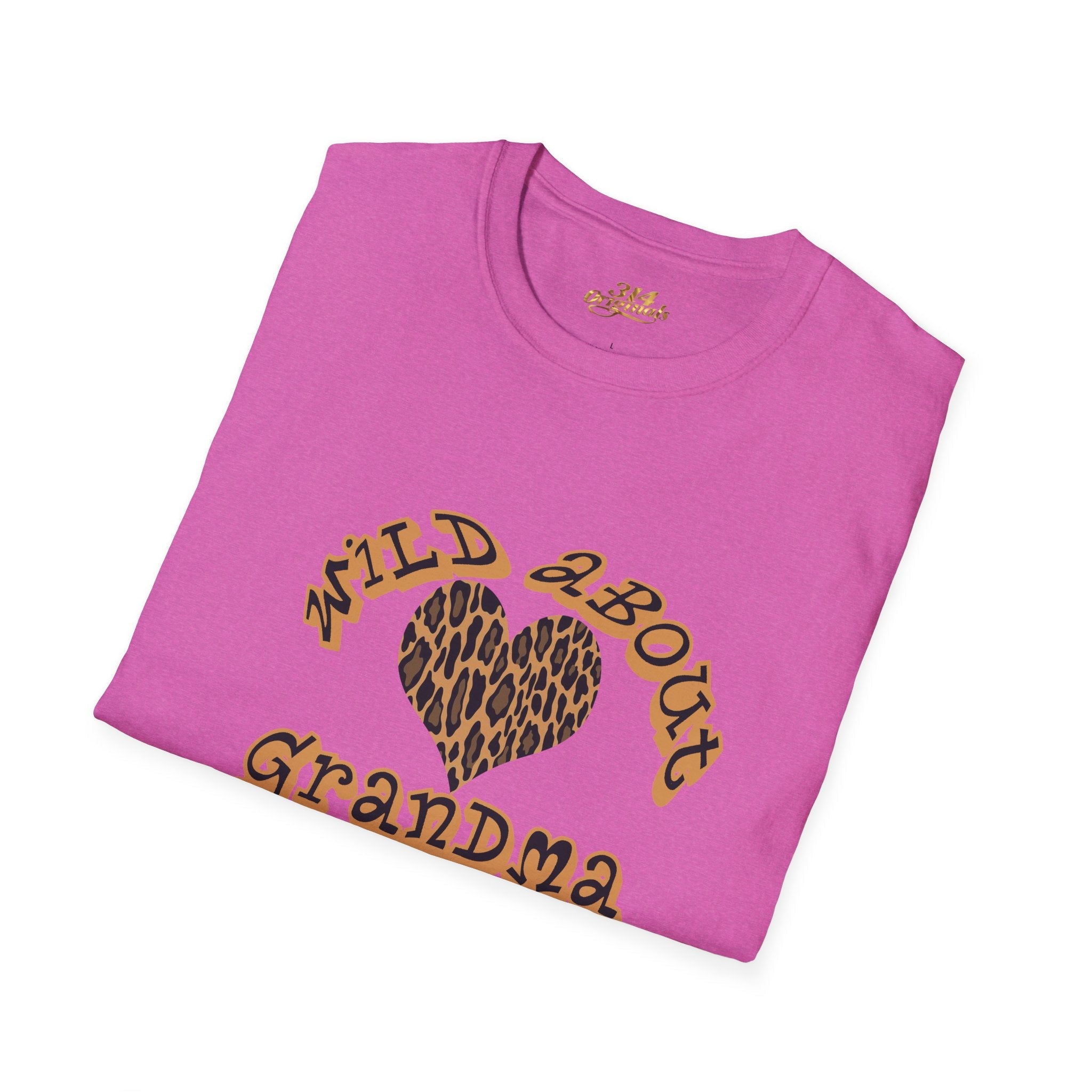 Wild About Grandma Leopard Heart T-Shirt Printify T-Shirt  314 Originals