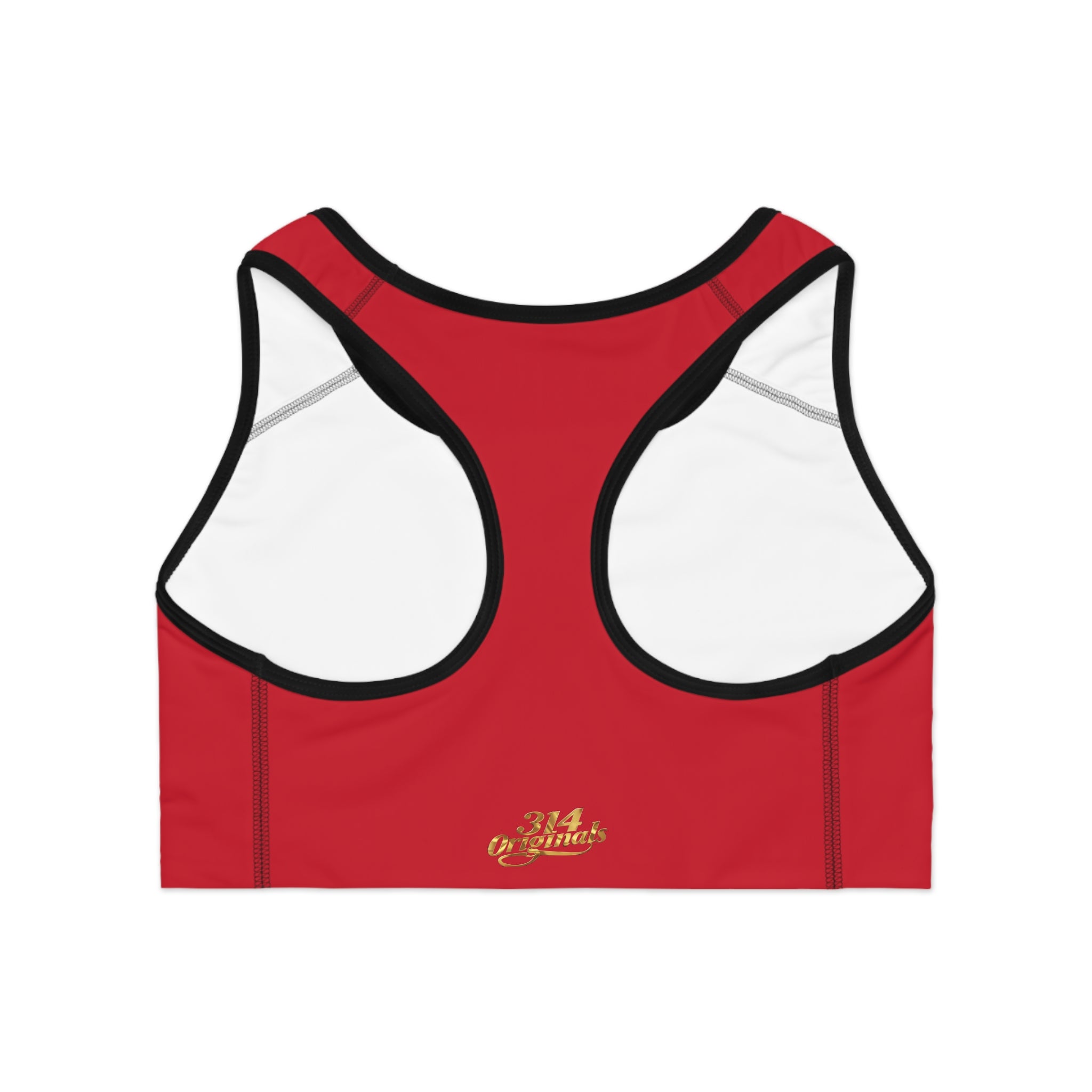 Red Sports Bra — "Originals" Pink Script Athletic Crop Top - 314 Originals