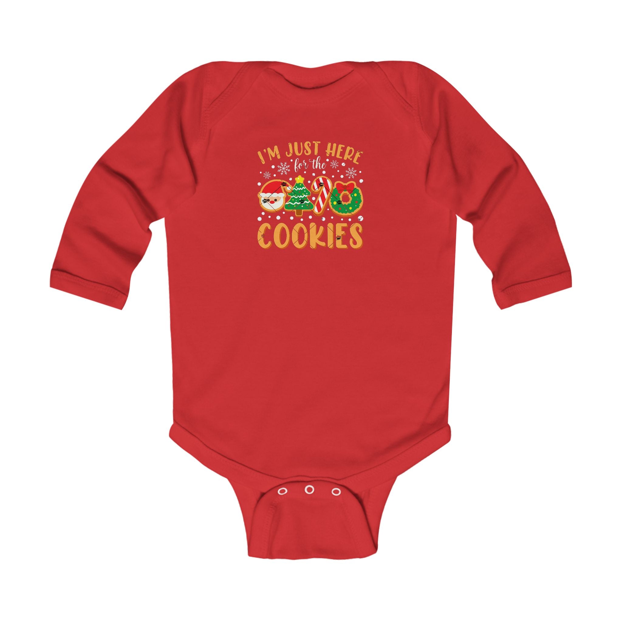 "I'm Just Here for the Cookies" Christmas Cookie Cute Infant Long Sleeve Onesie - 314 Originals