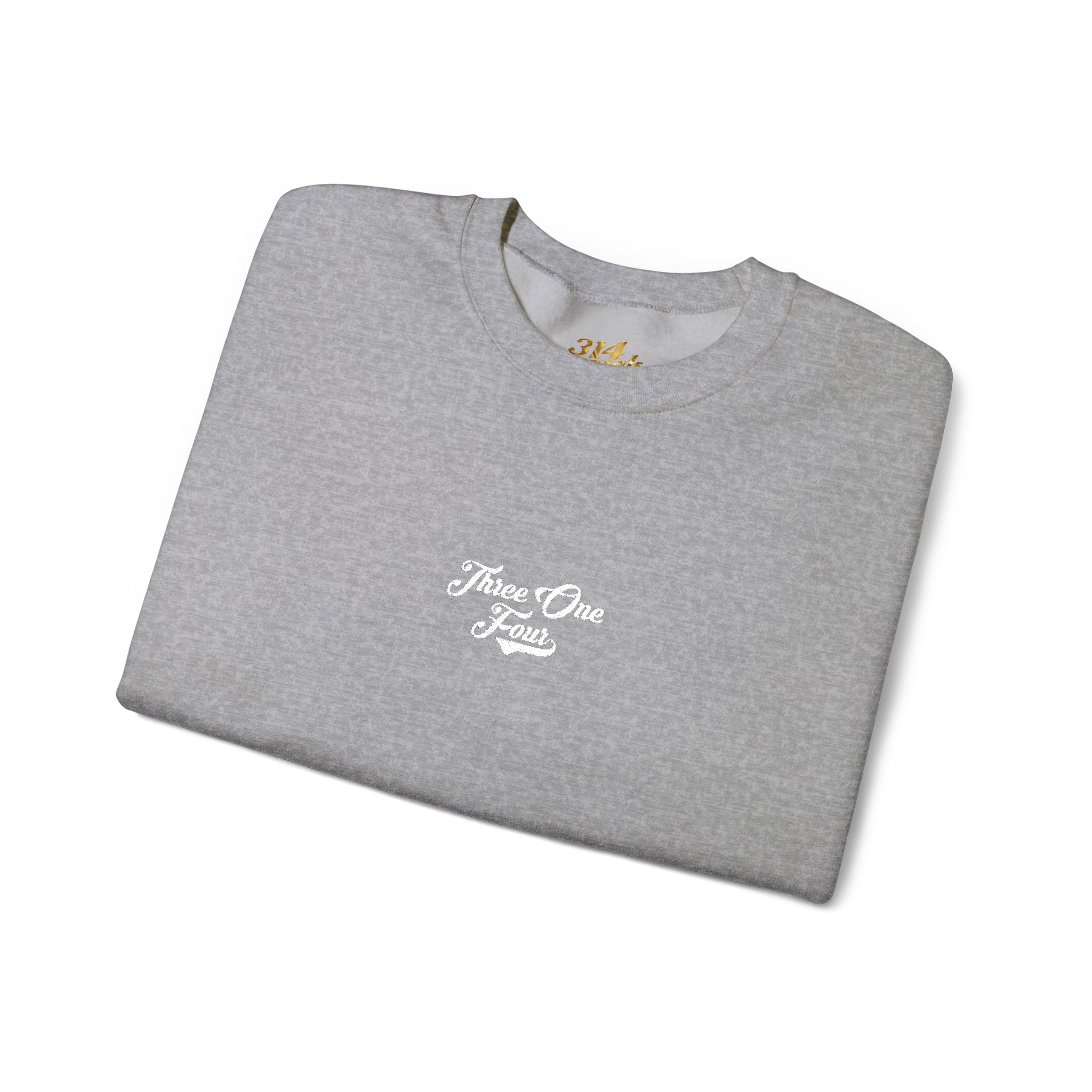 Three One Four Crewneck Sweatshirt — Minimal Script Chest Logo - 314 Originals