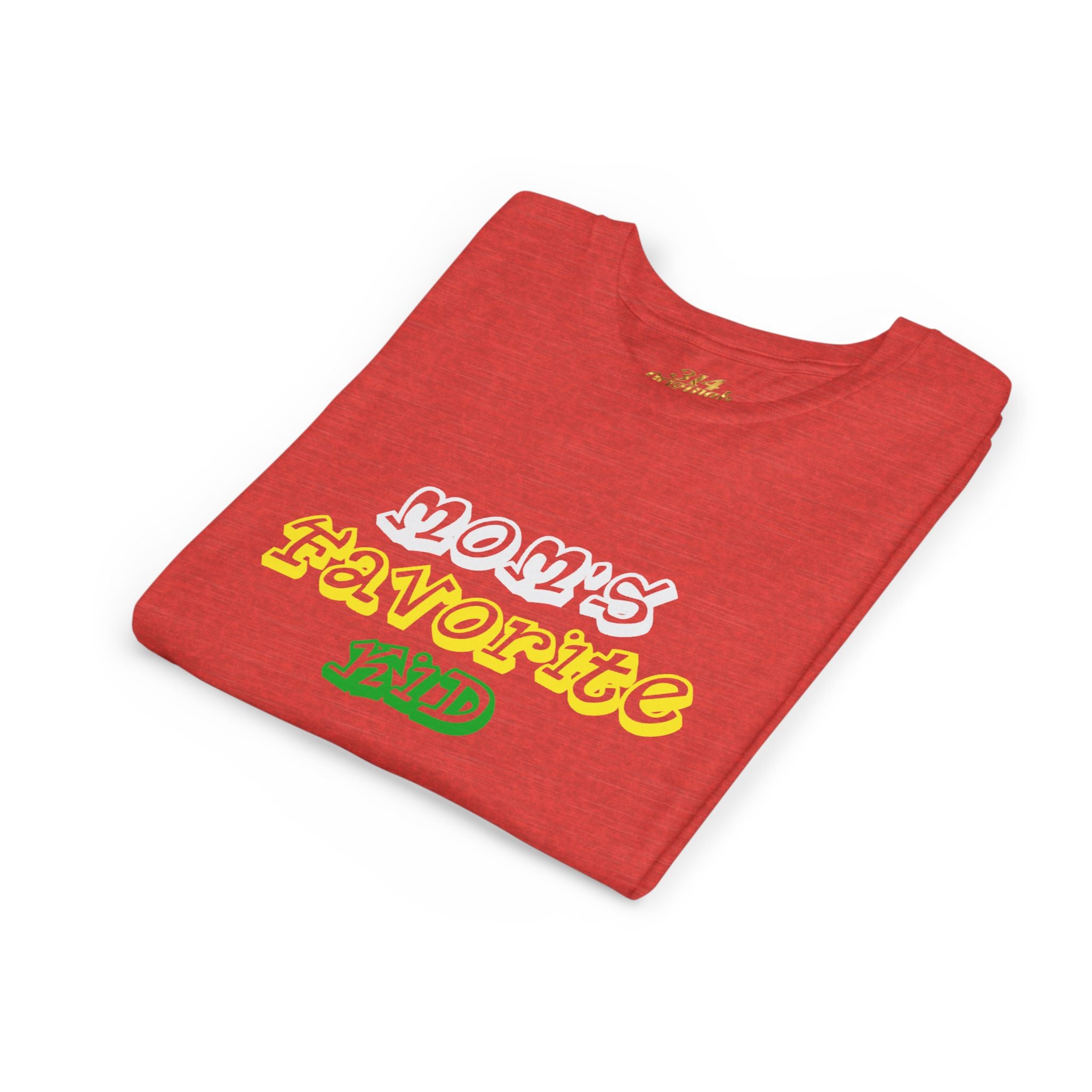 Girl's "Favorite Kid" Retro Yellow & Green Graphic T-Shirt