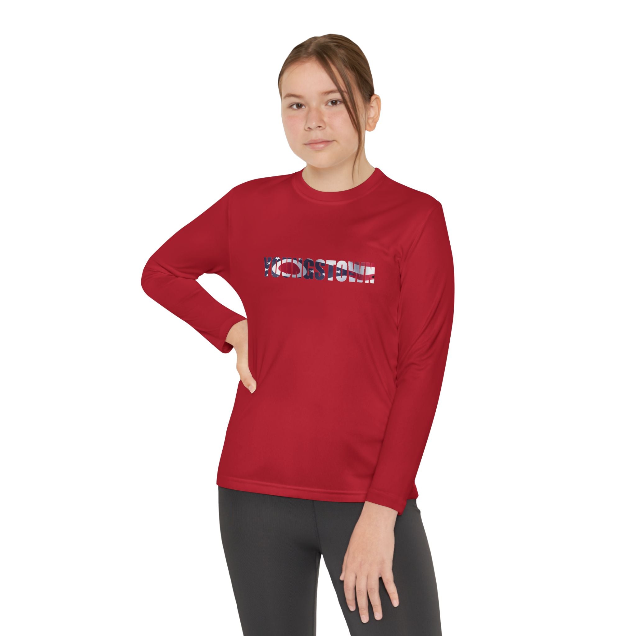 Ohio Flag Youth Long Sleeve Tee — Youngstown Text Graphic - 314 Originals