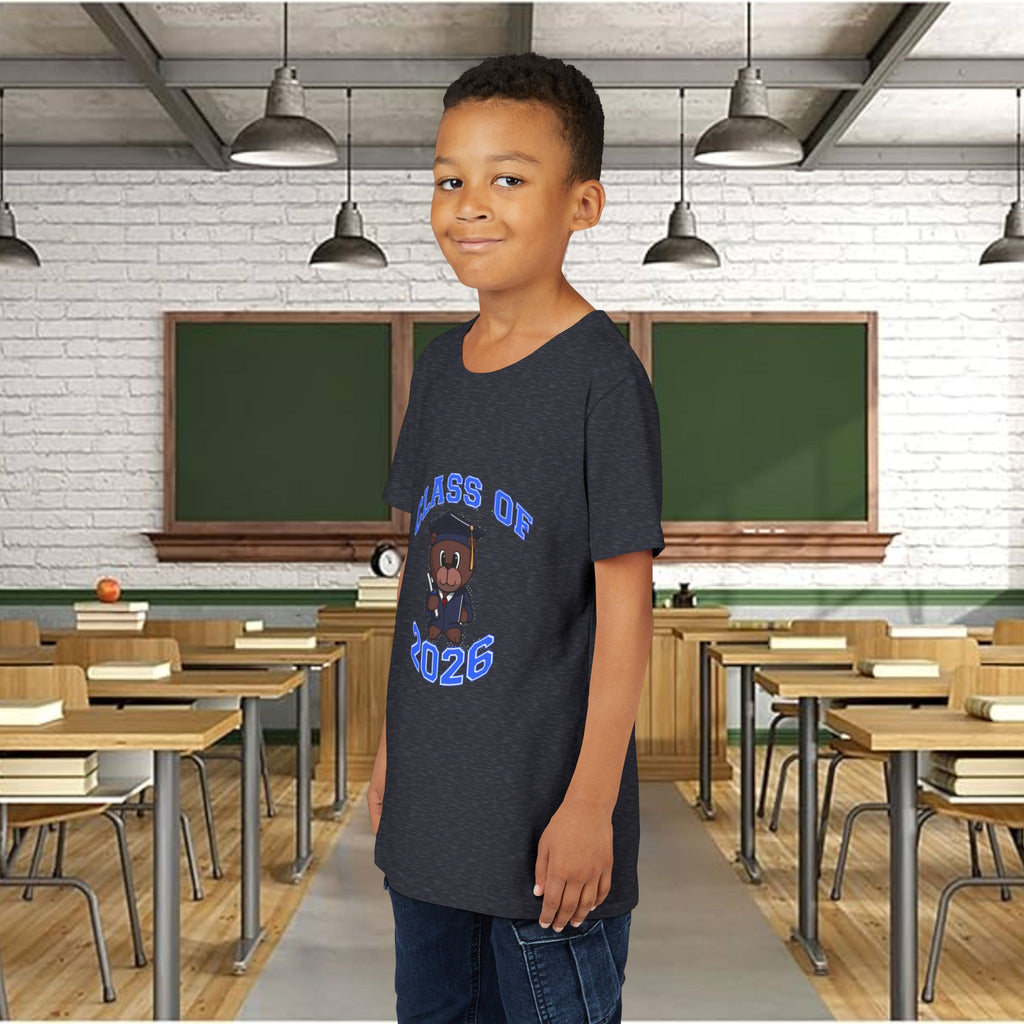 Class of 2026 Kids Graduation T‑Shirt — Cute Graduate Bear Youth Tee