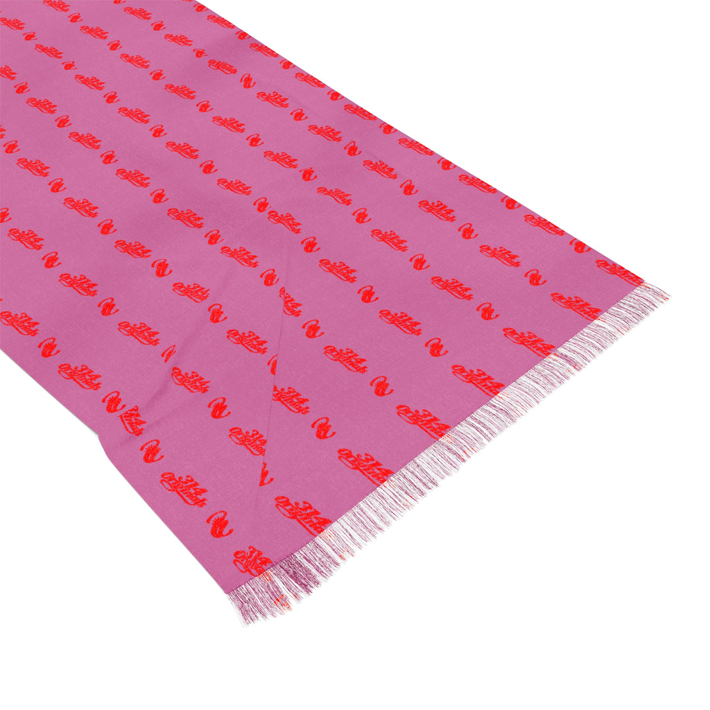 Pink Red Patterned Light Scarf — Lightweight Fringe Fashion Scarf - 314 Originals