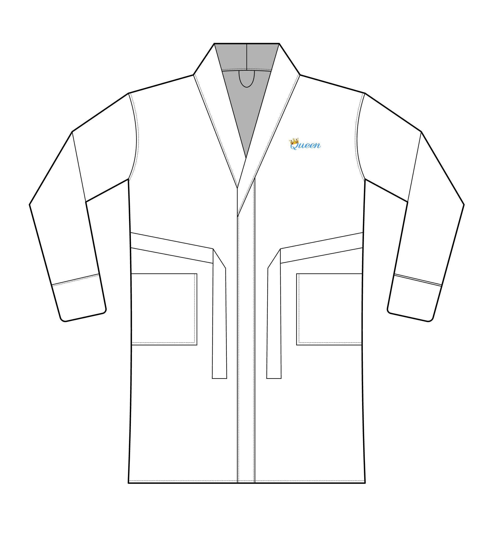 Embroidered Terry Shawl Robe – Unisex Spa & Bath Robe with Custom Chest Logo Printify Home Decor  314 Originals